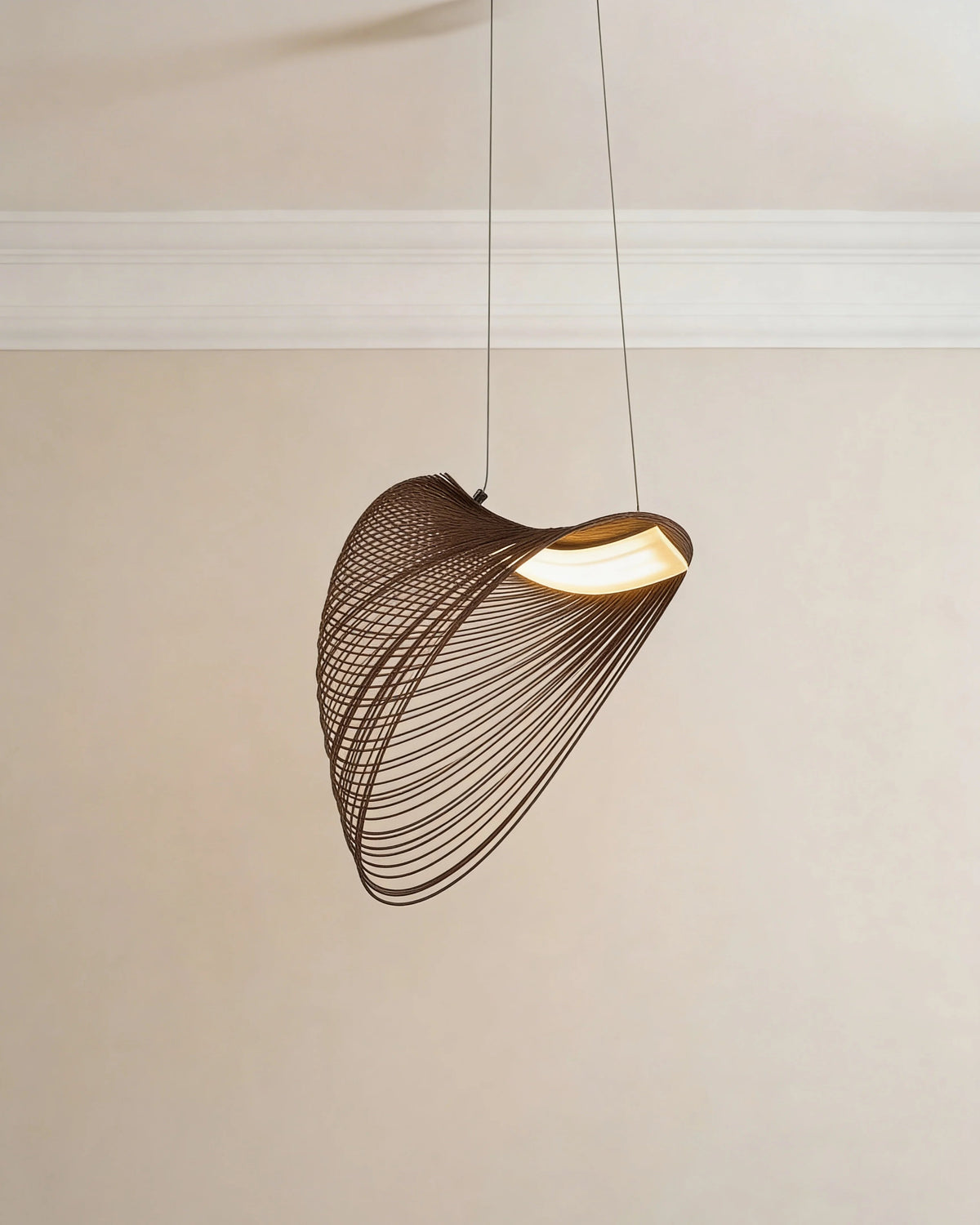 Black Japandi loop pendant light