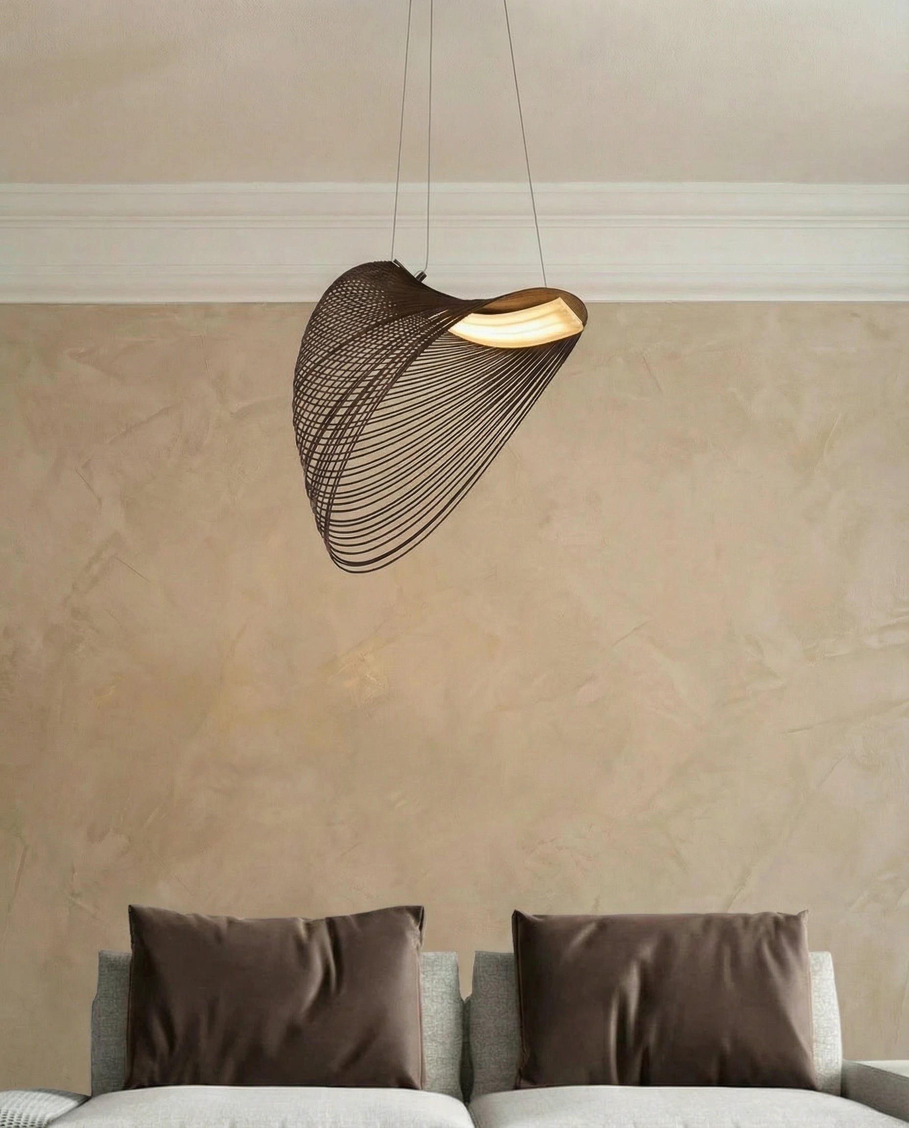 Black Japandi Wire Loop Pendant Light