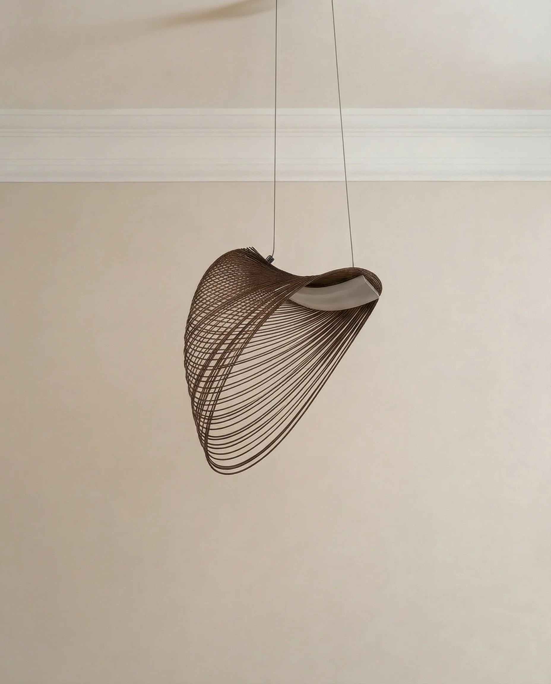 Black Japandi Wire Loop Pendant Light