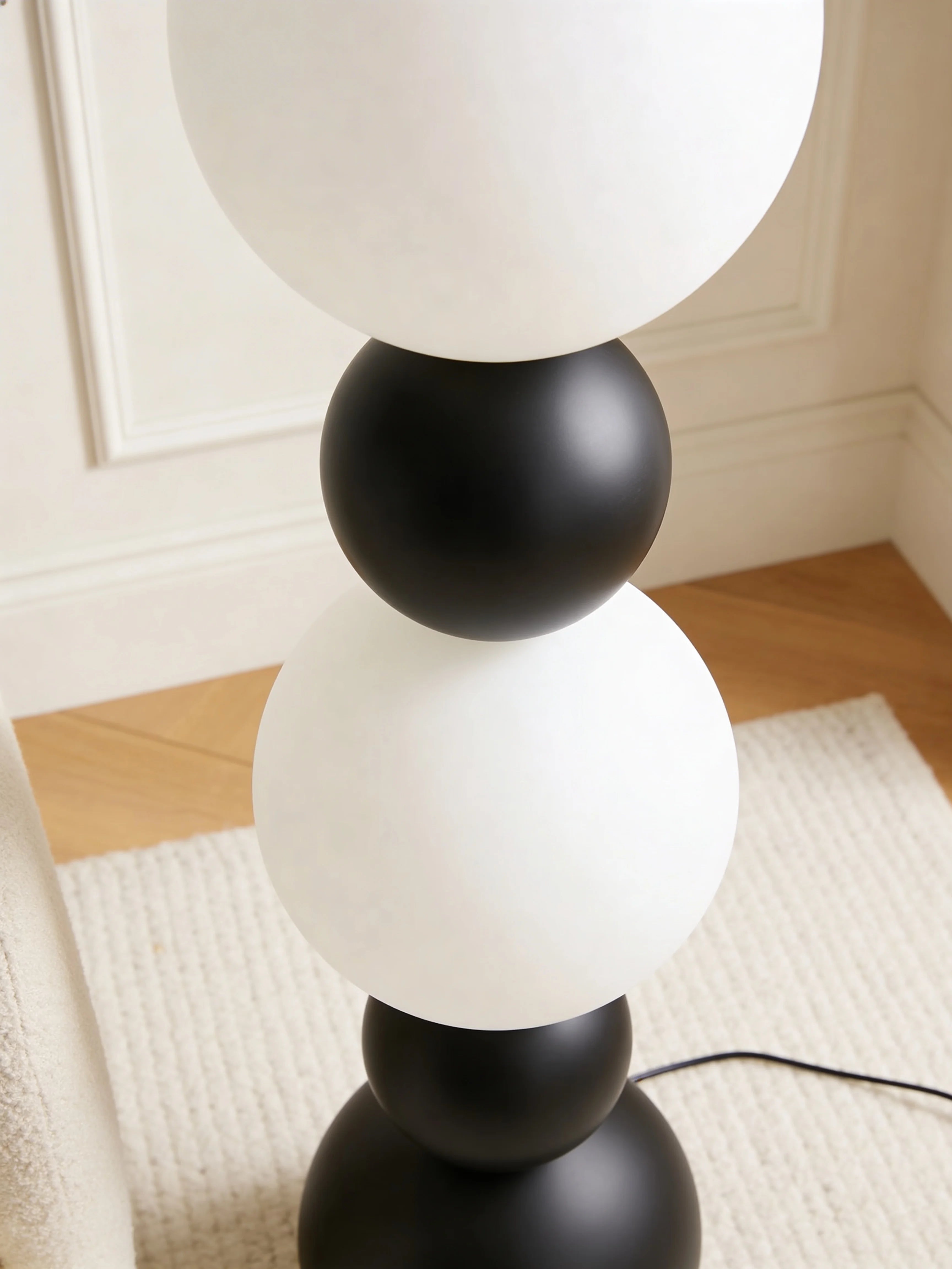 Bubble Brass Floor Lamp in Black & White