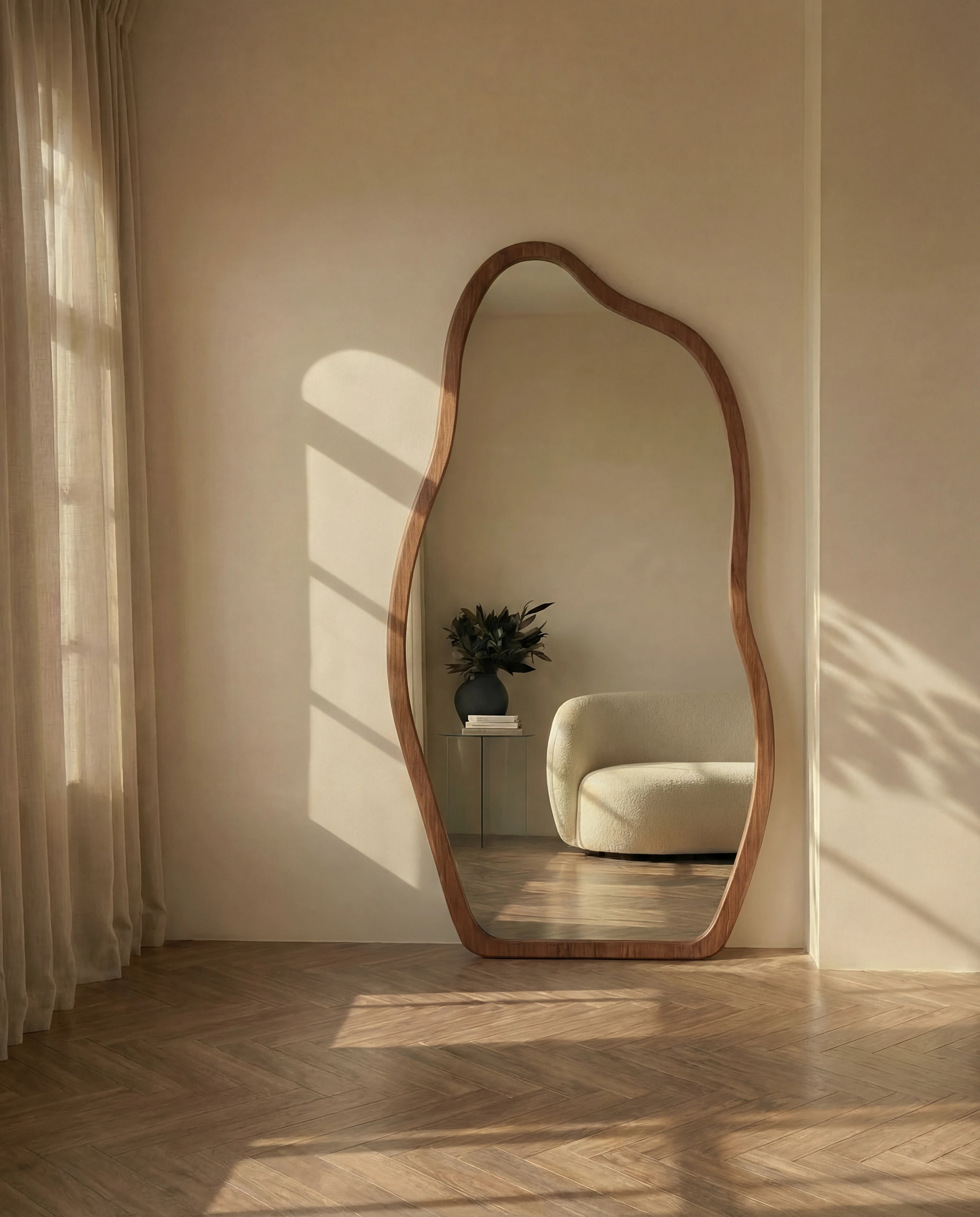 Cassie Brown Framed Irregular Floor Mirror