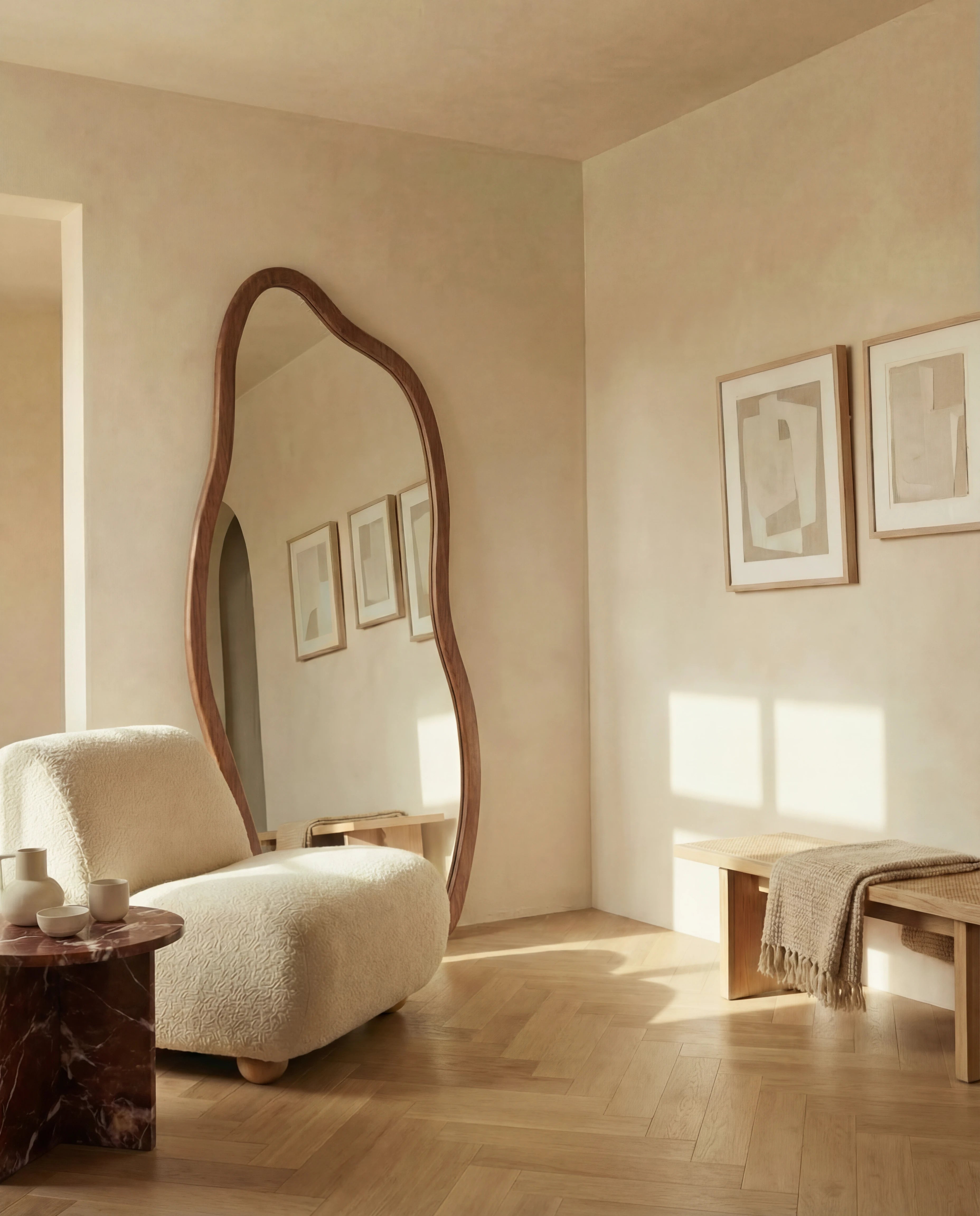 Cassie Brown Framed Irregular Floor Mirror