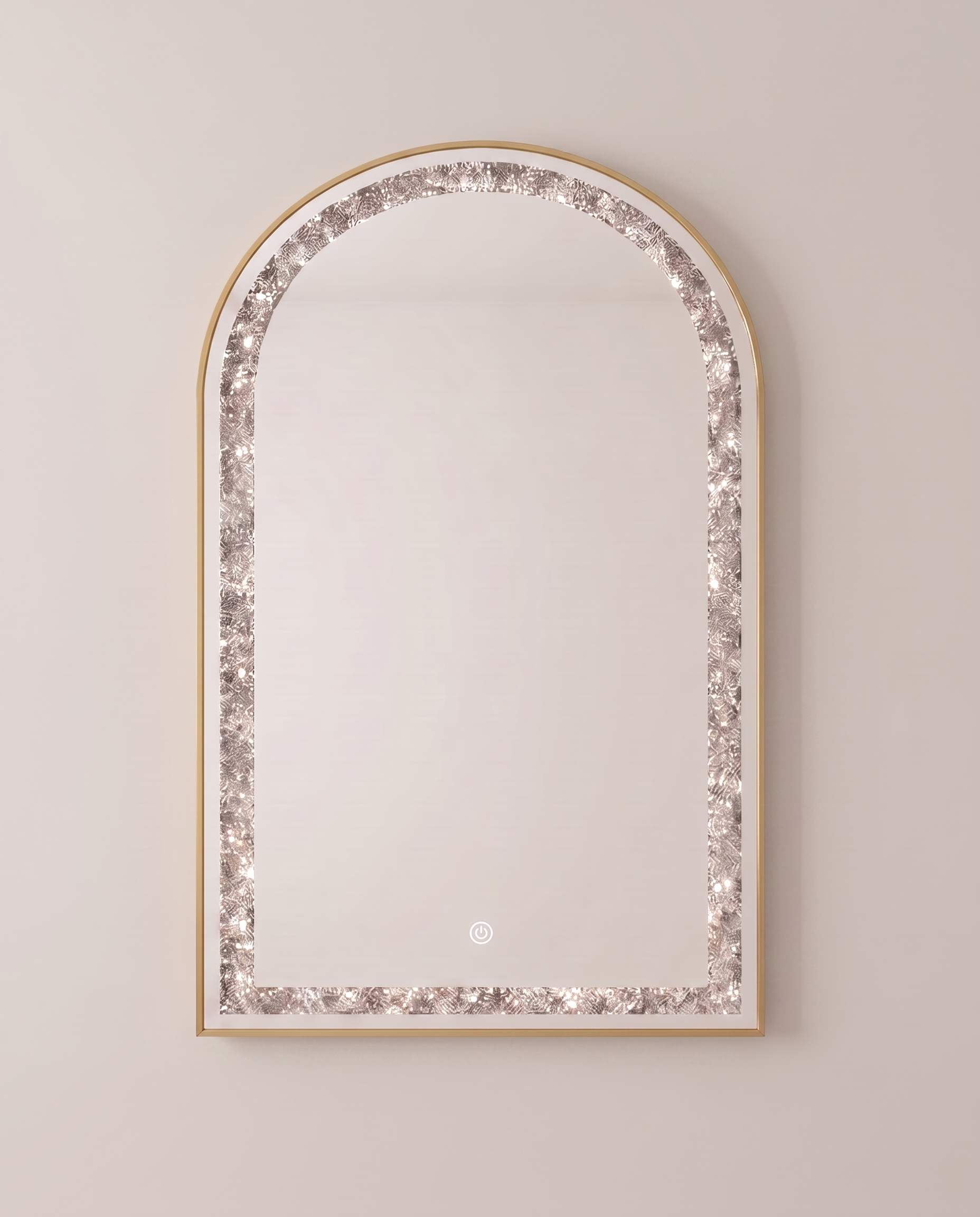 Celine Golden Arch LED Mirror with Crystal Inlay