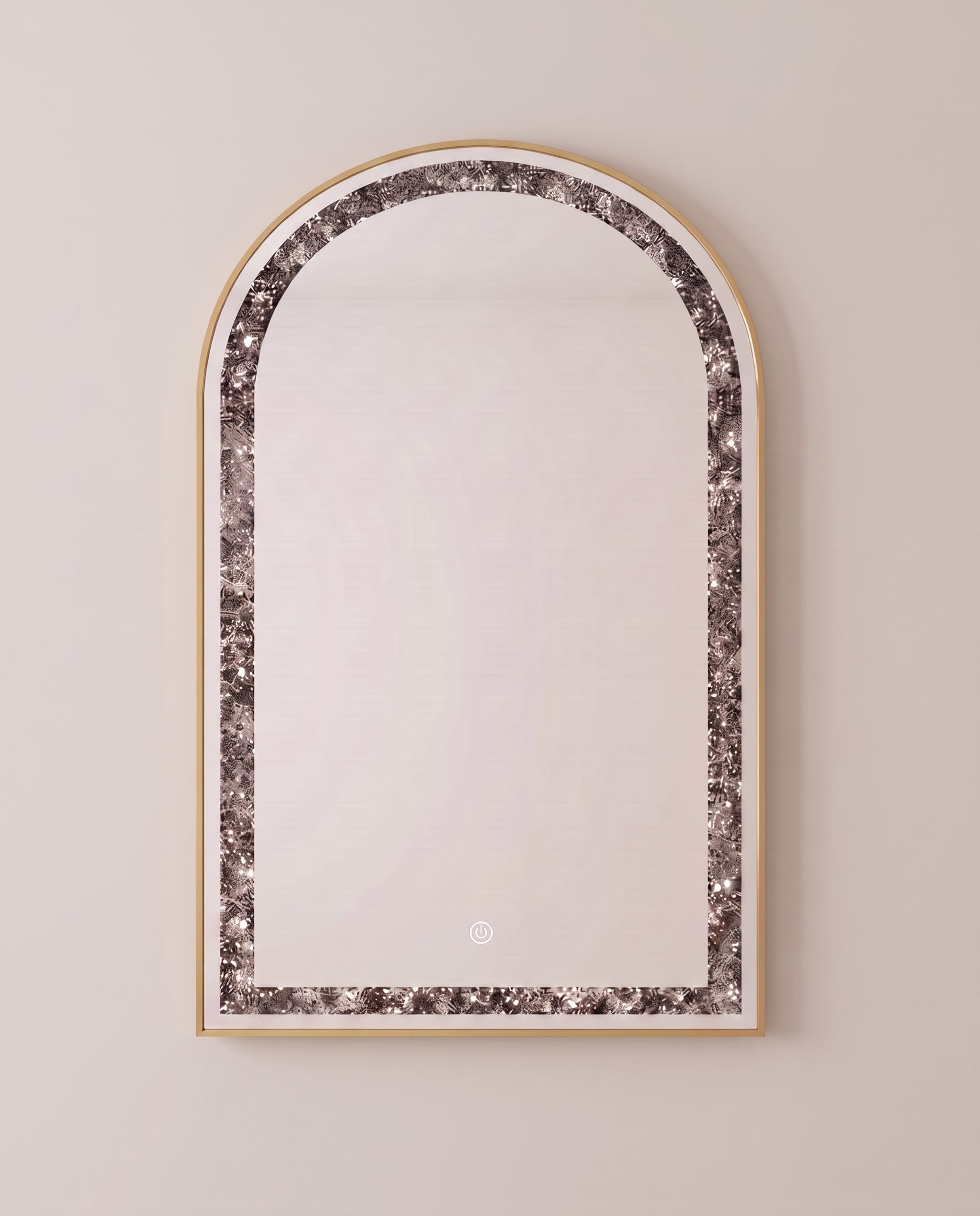 Celine Golden Arch LED Mirror with Crystal Inlay