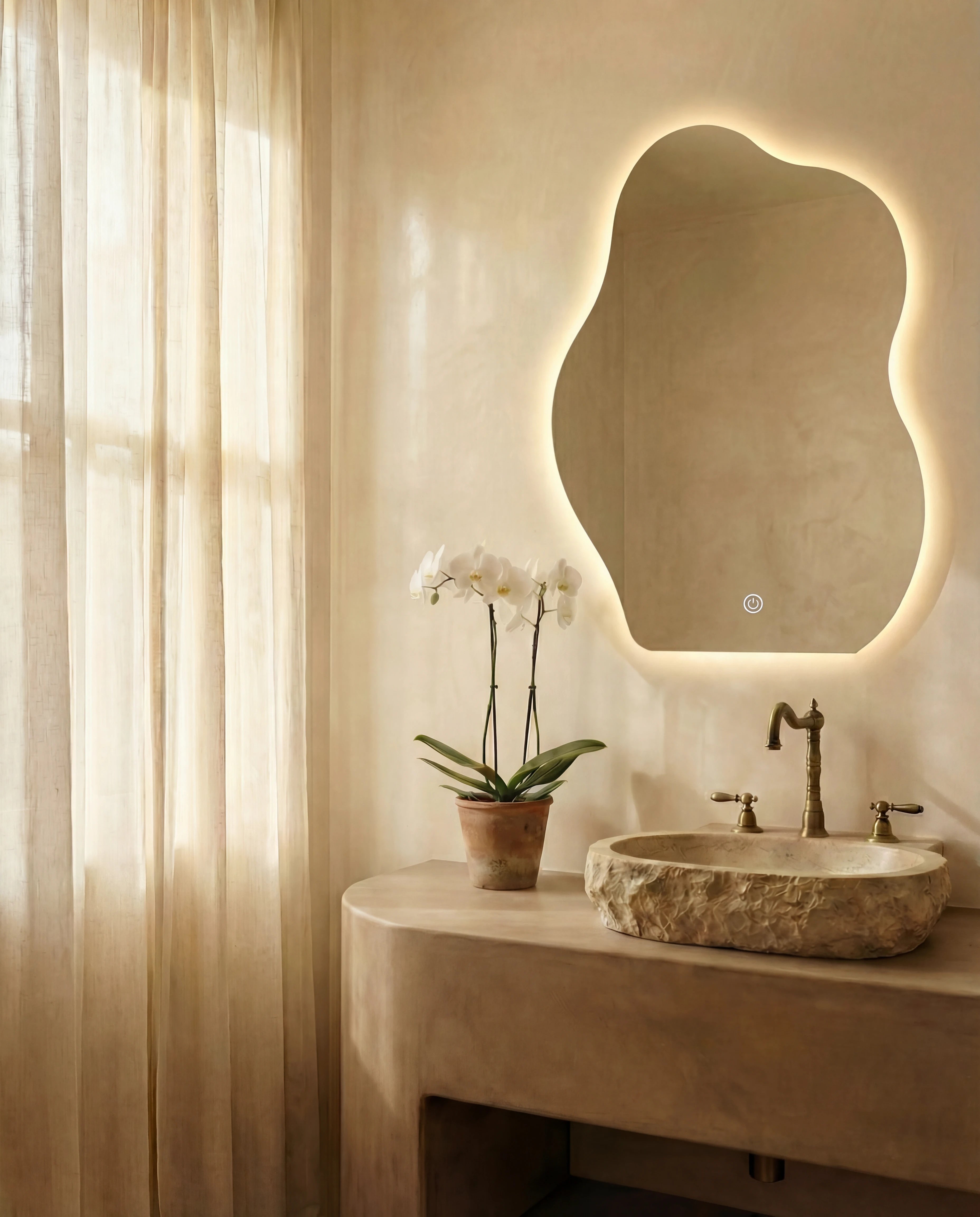 Chloe FramelessCloud Vanity Irregular Mirror