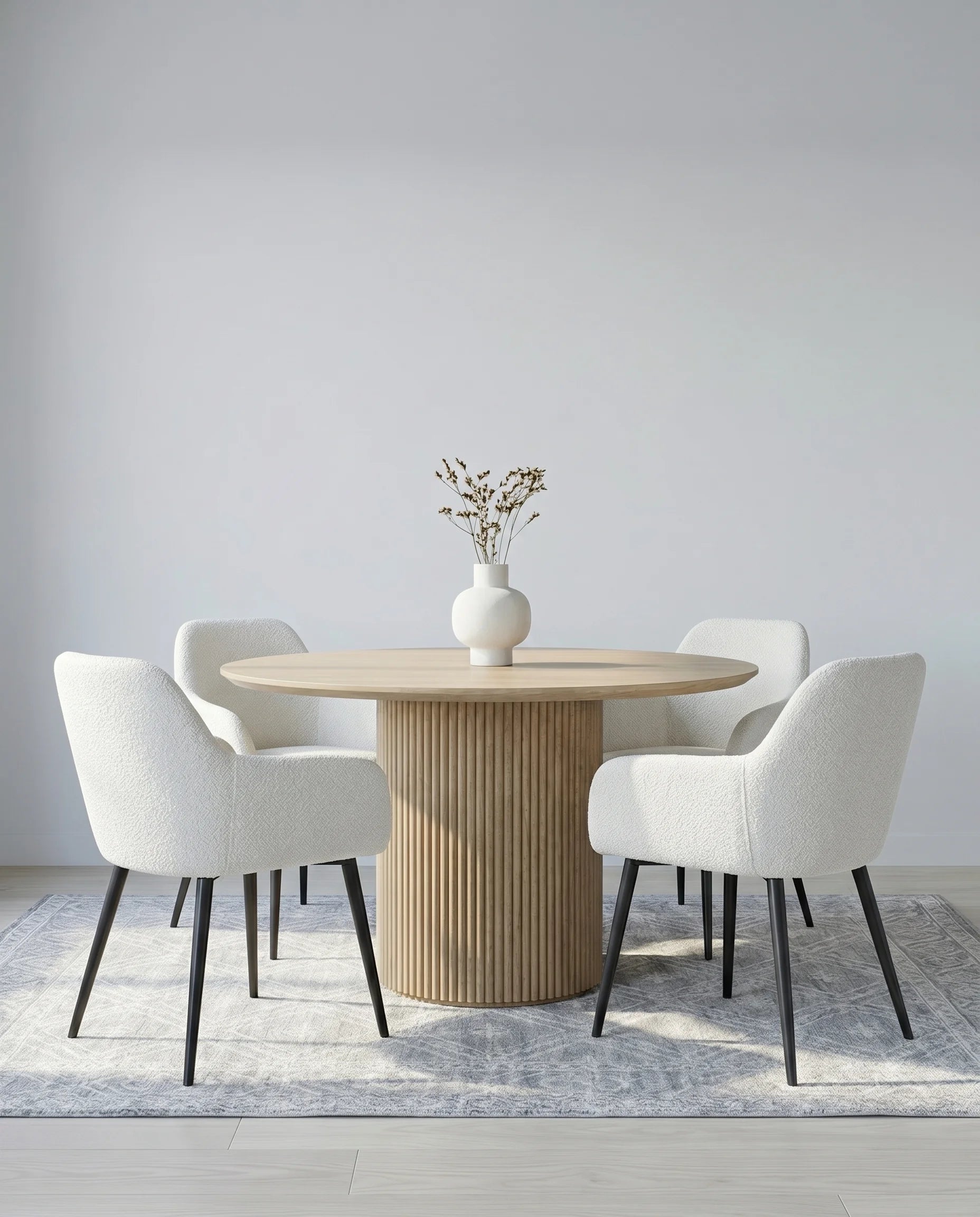 Cleo Bouclé Dining Chair with Arms