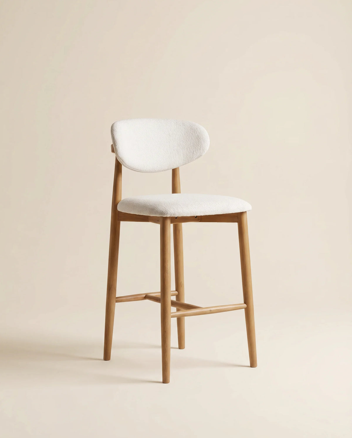 Cove Nordic cream wooden bar stool