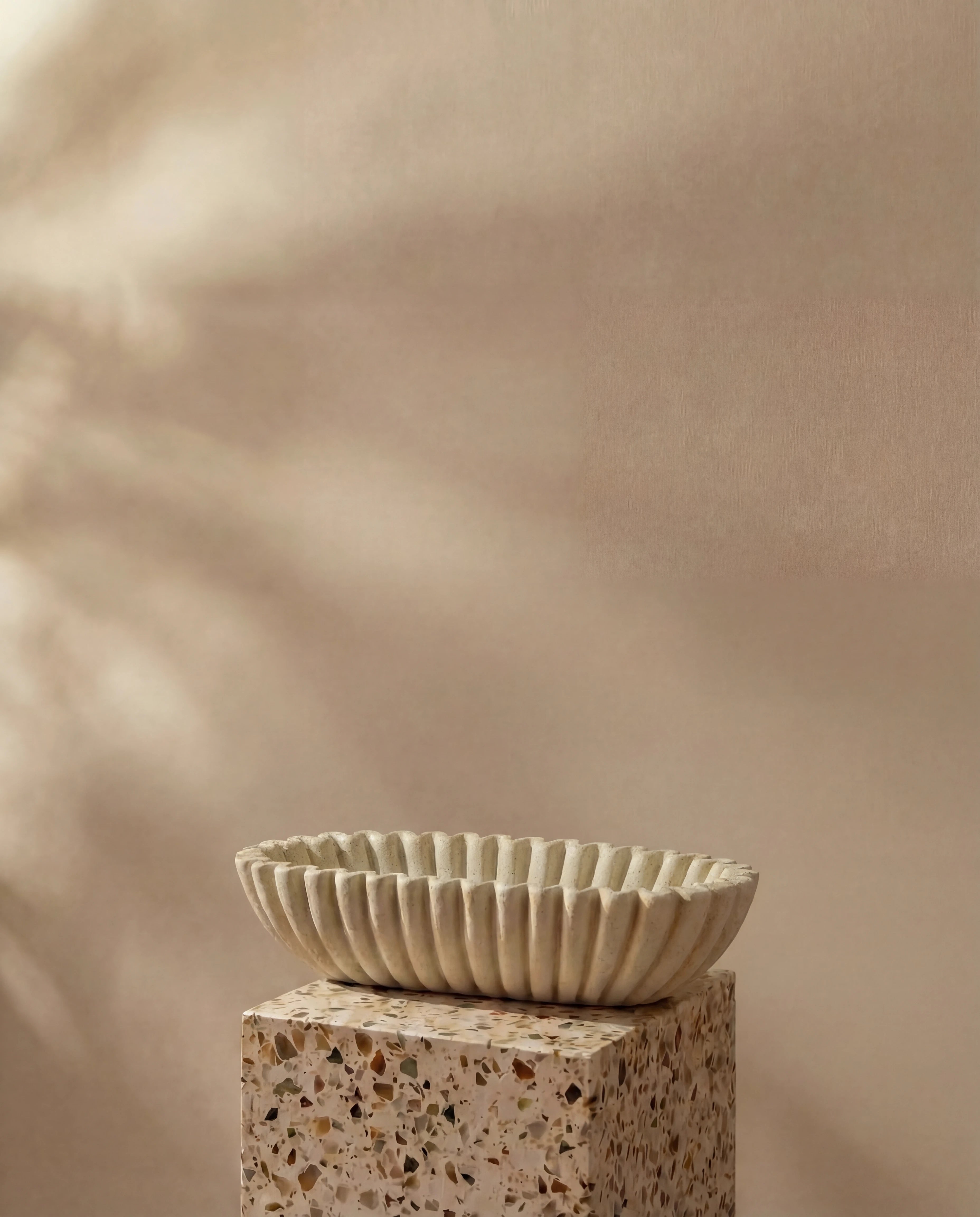 Demi Large Fluted Ceramic Decorative Dish