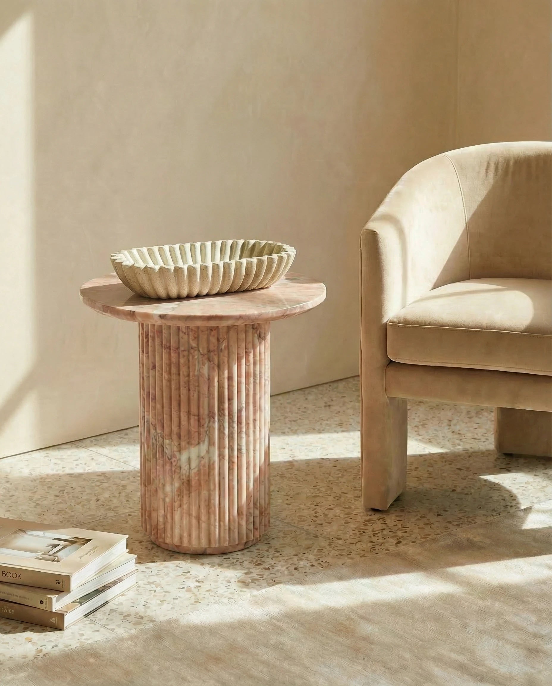 Demi Large Fluted Ceramic Decorative Dish