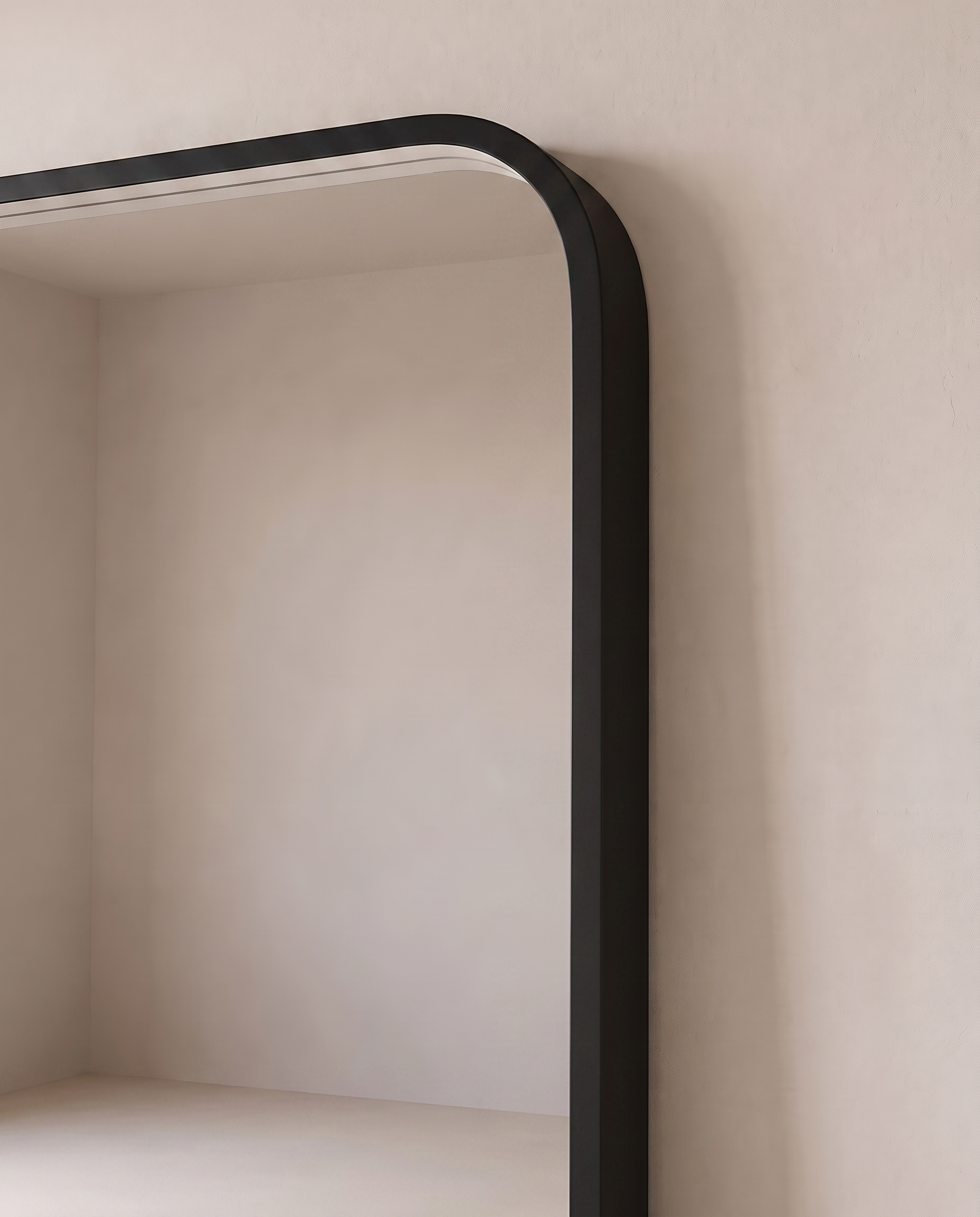 Dominic Black Inner Frame LED Rectangular Floor Mirror