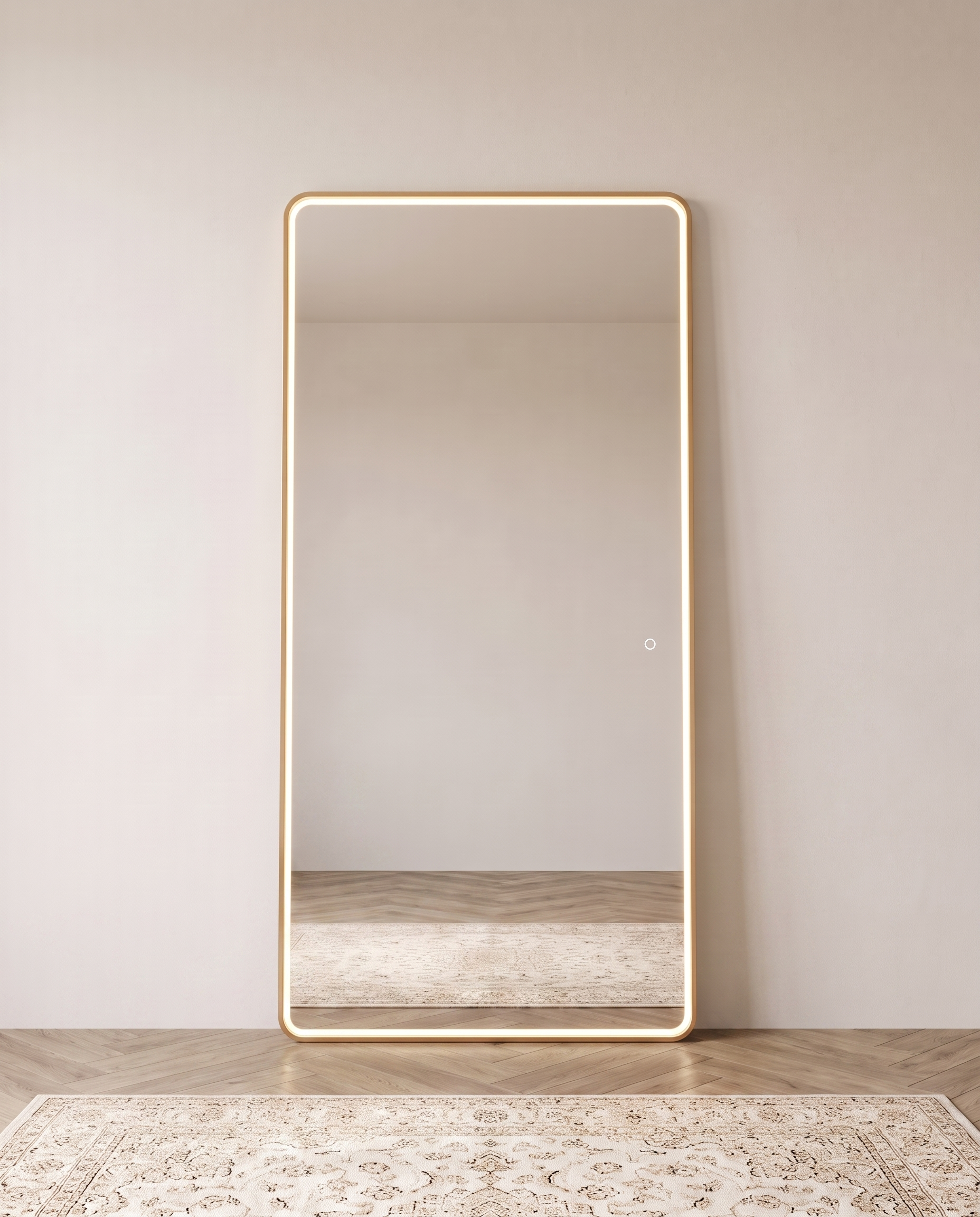 Dominic Golden Inner Frame LED Rectangular Floor Mirror