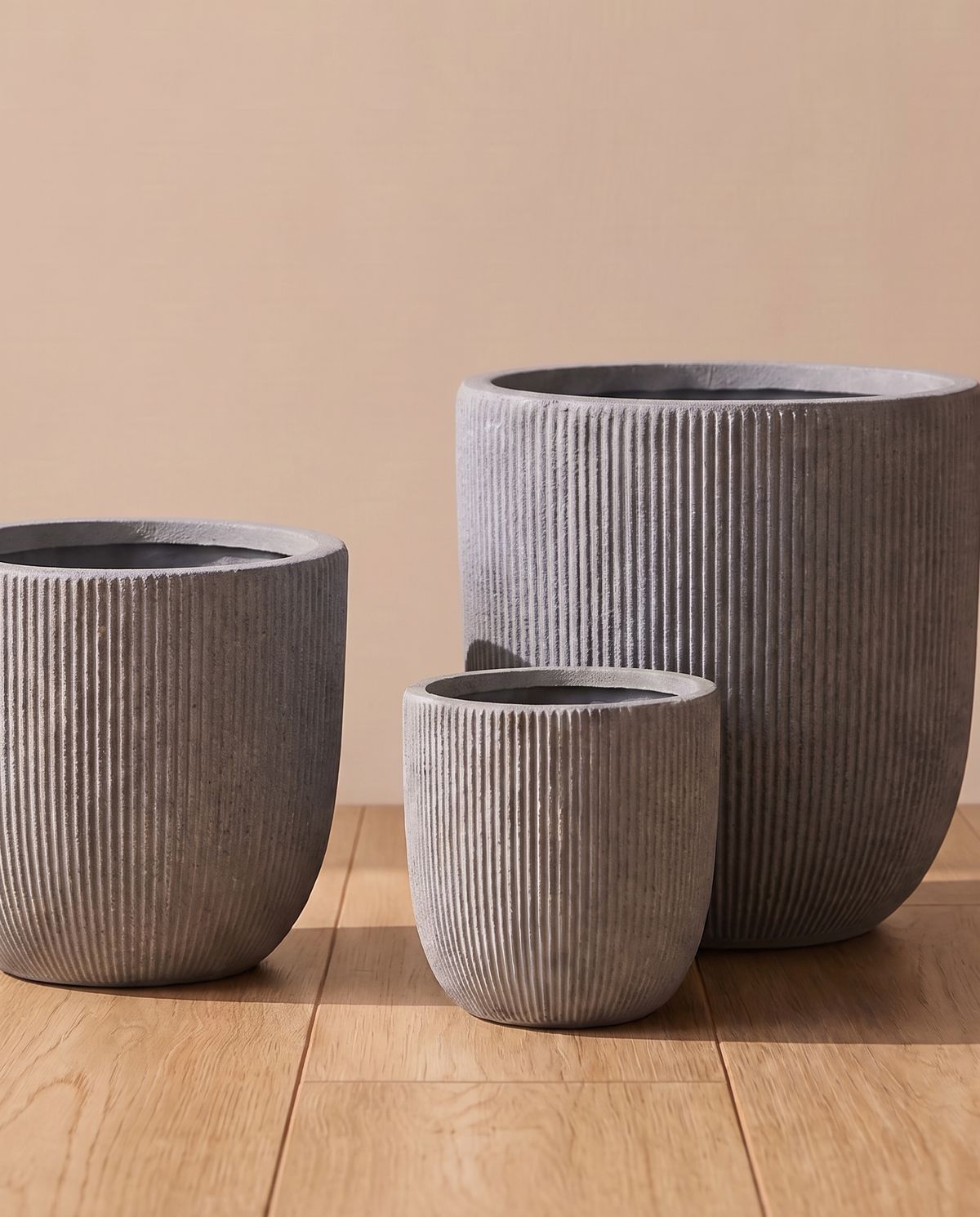 Egg Cup Grey Ridged Fibreclay Pots