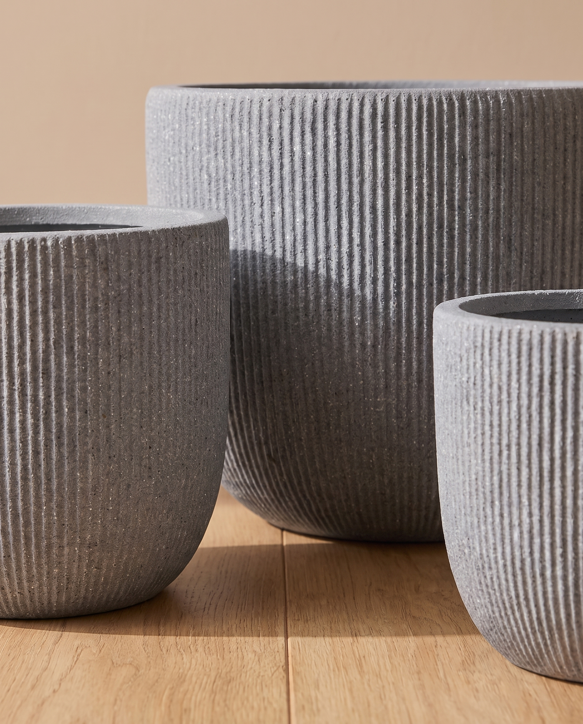 Egg Cup Grey Ridged Fibreclay Pots