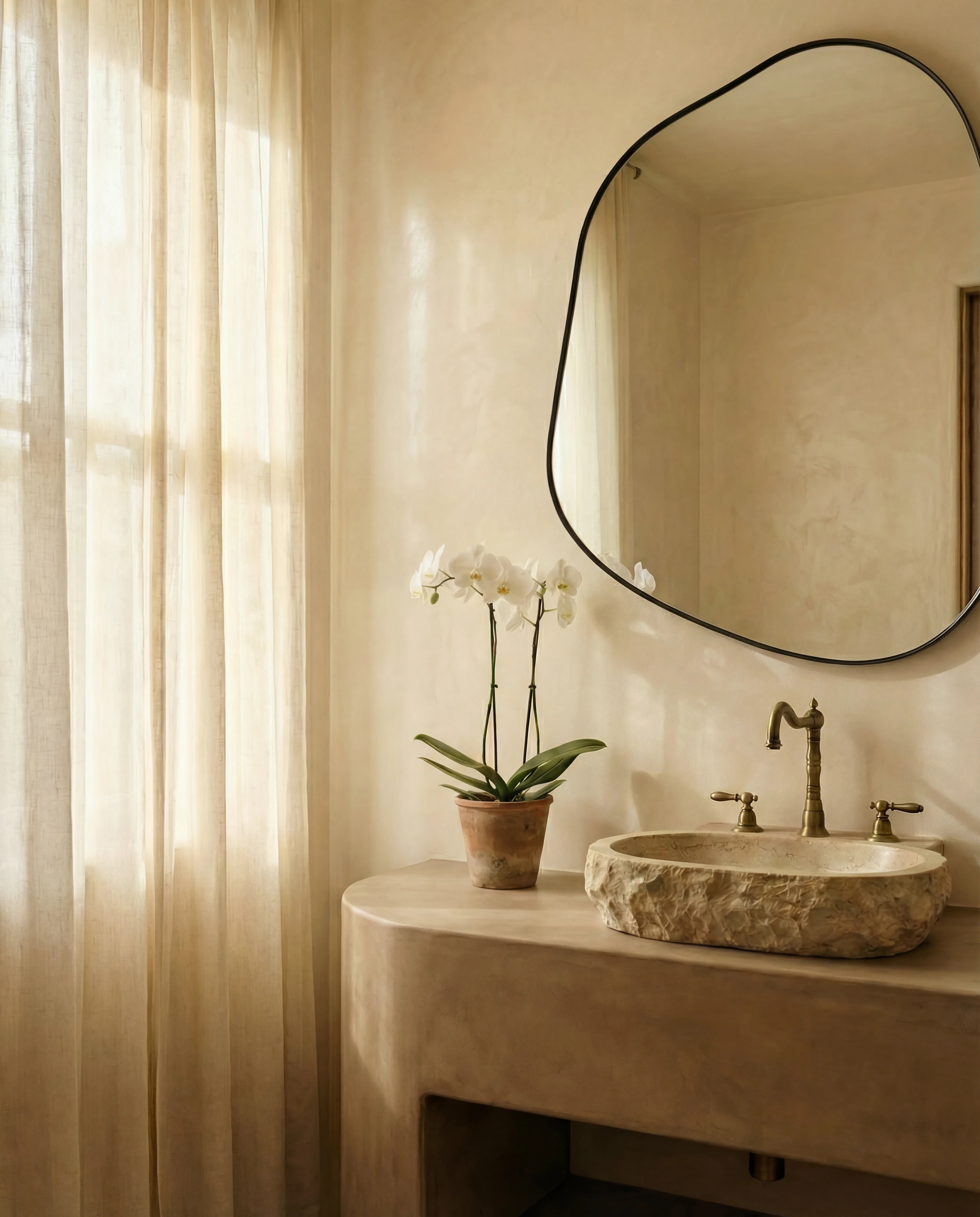 Elsa Irregular Black Framed Wall Mirror