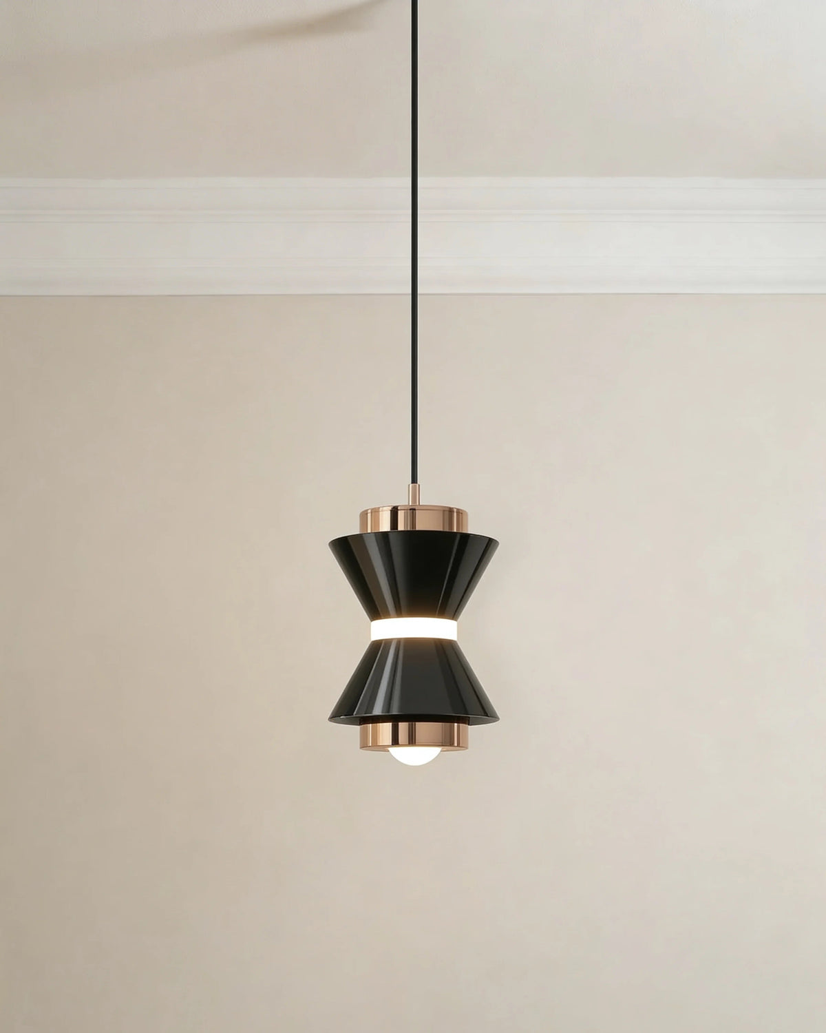 Black and brass pendant lamp