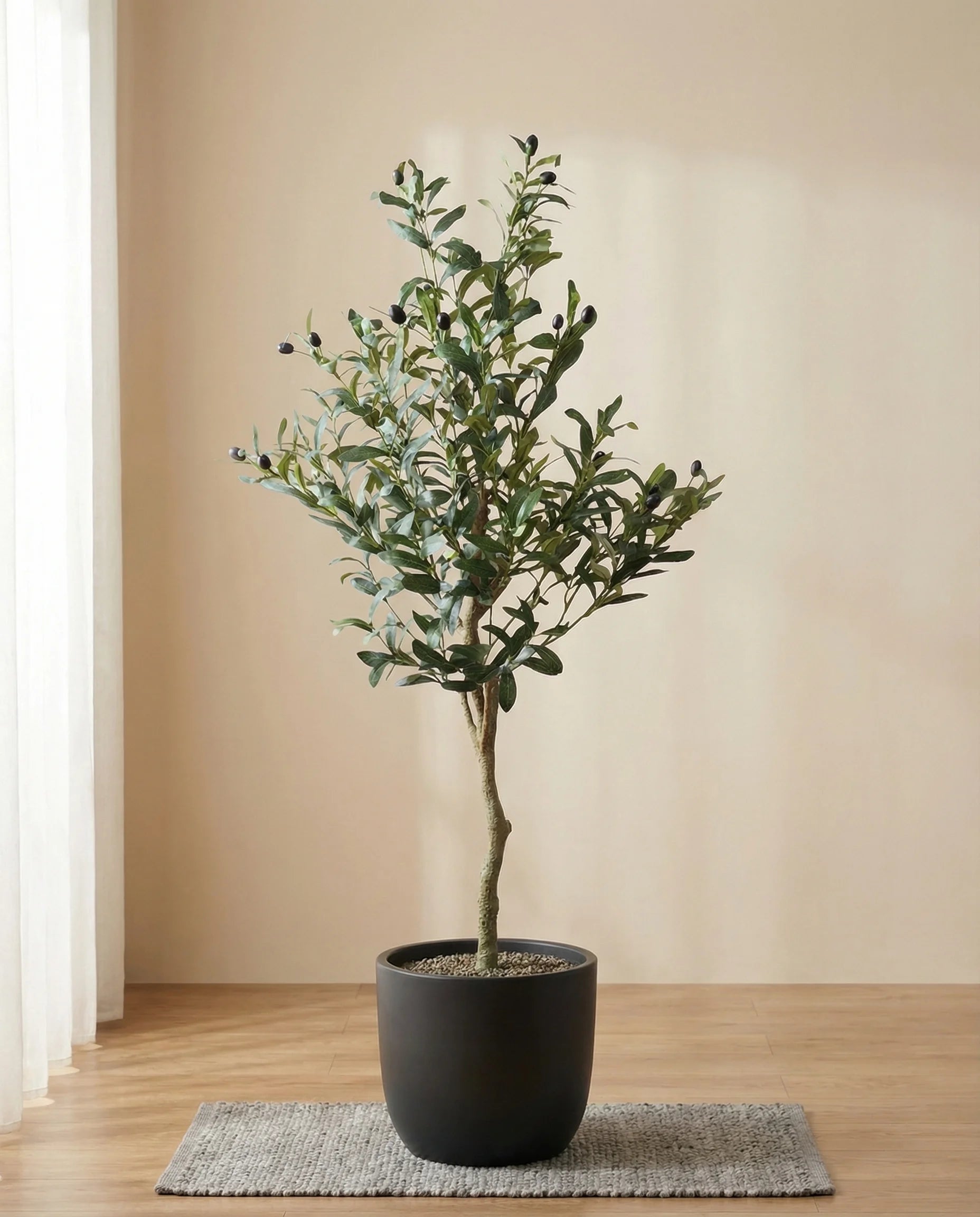 Faux olive tree with realistic olives