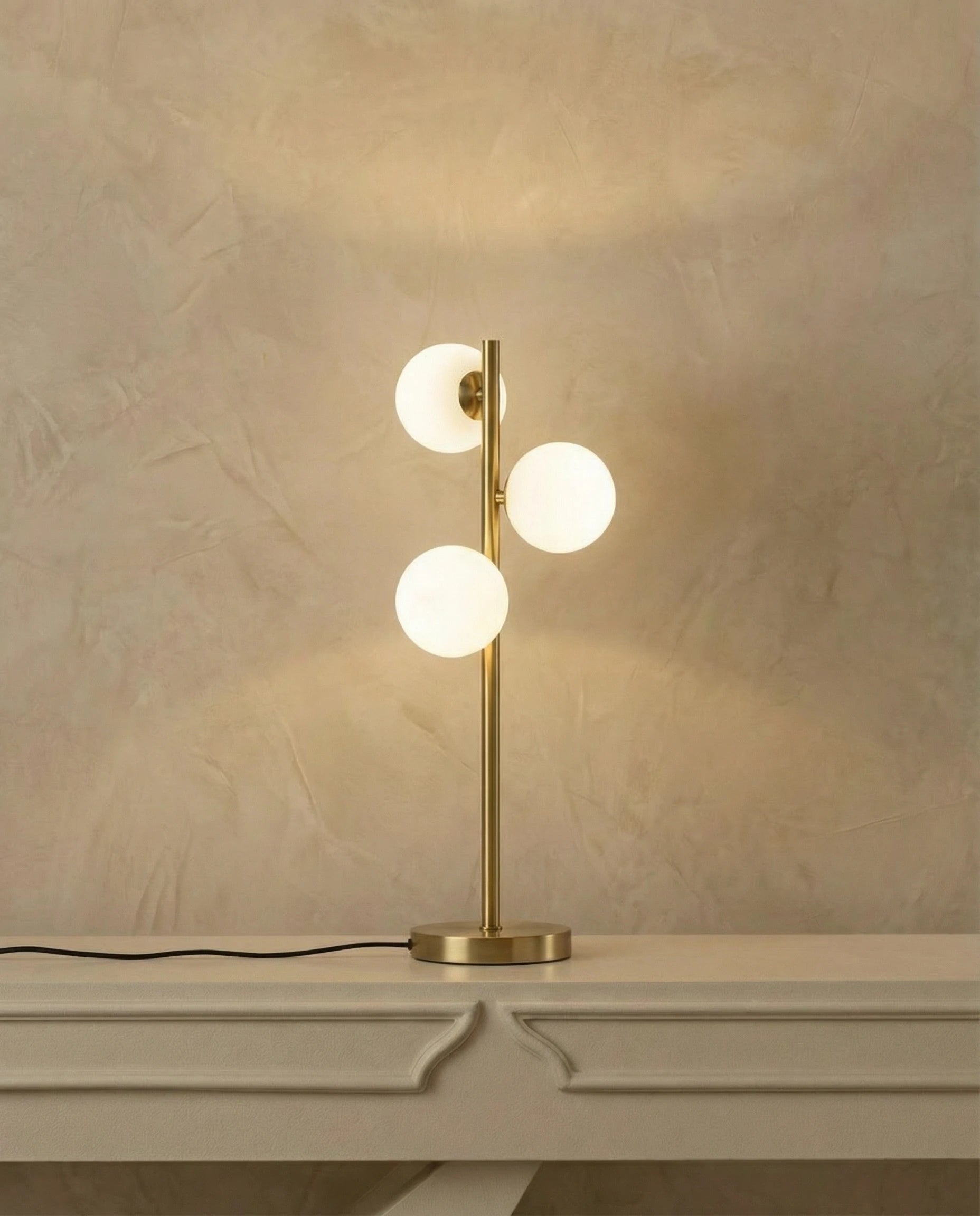 Francisco Mid Century Tri Light Gold Table Lamp