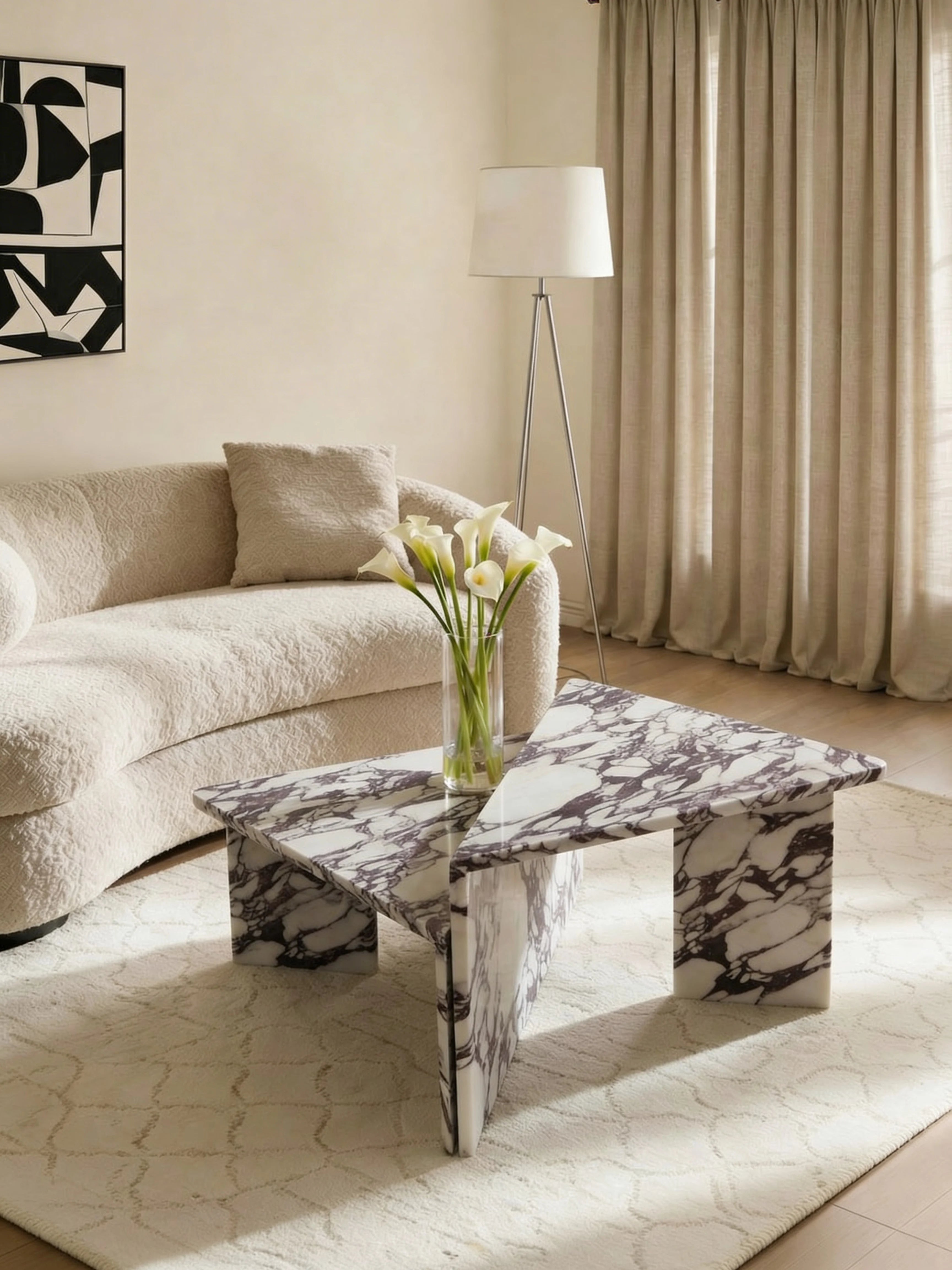 Free-form Calacatta Viola Coffee Table