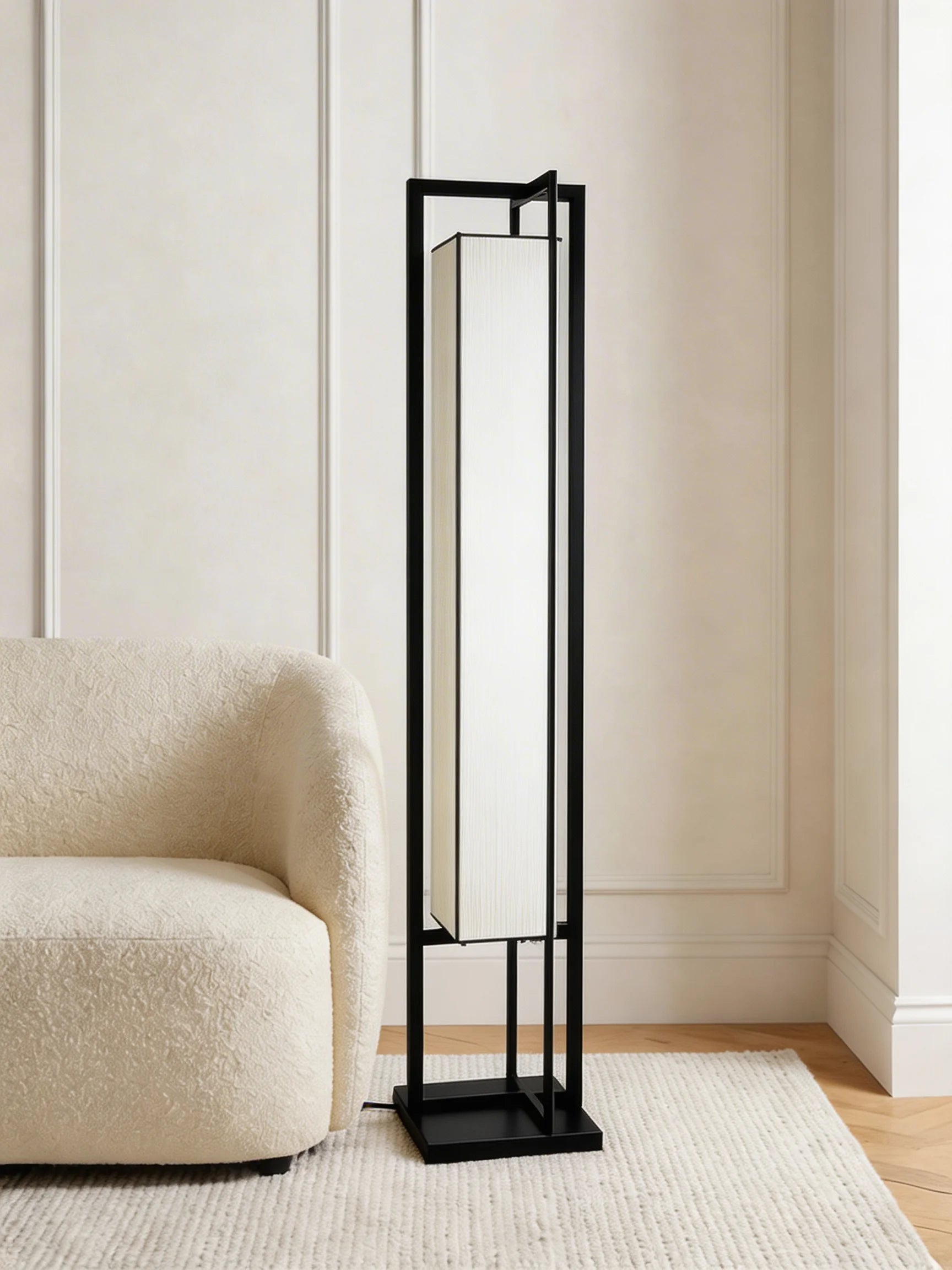 Geometric Floor Lamp with Stained Glass Shade