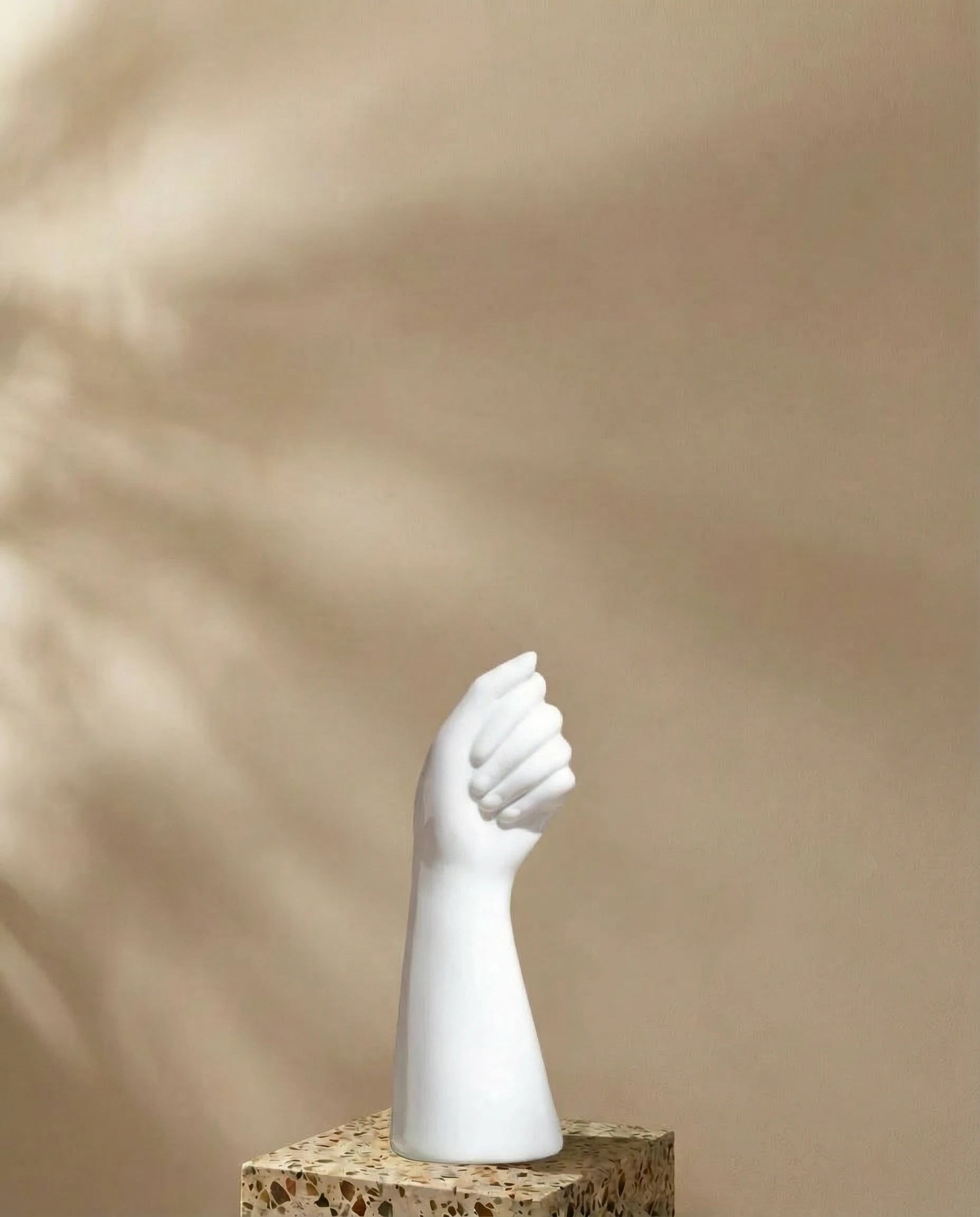 Gesture White Ceramic Human Arm Vase