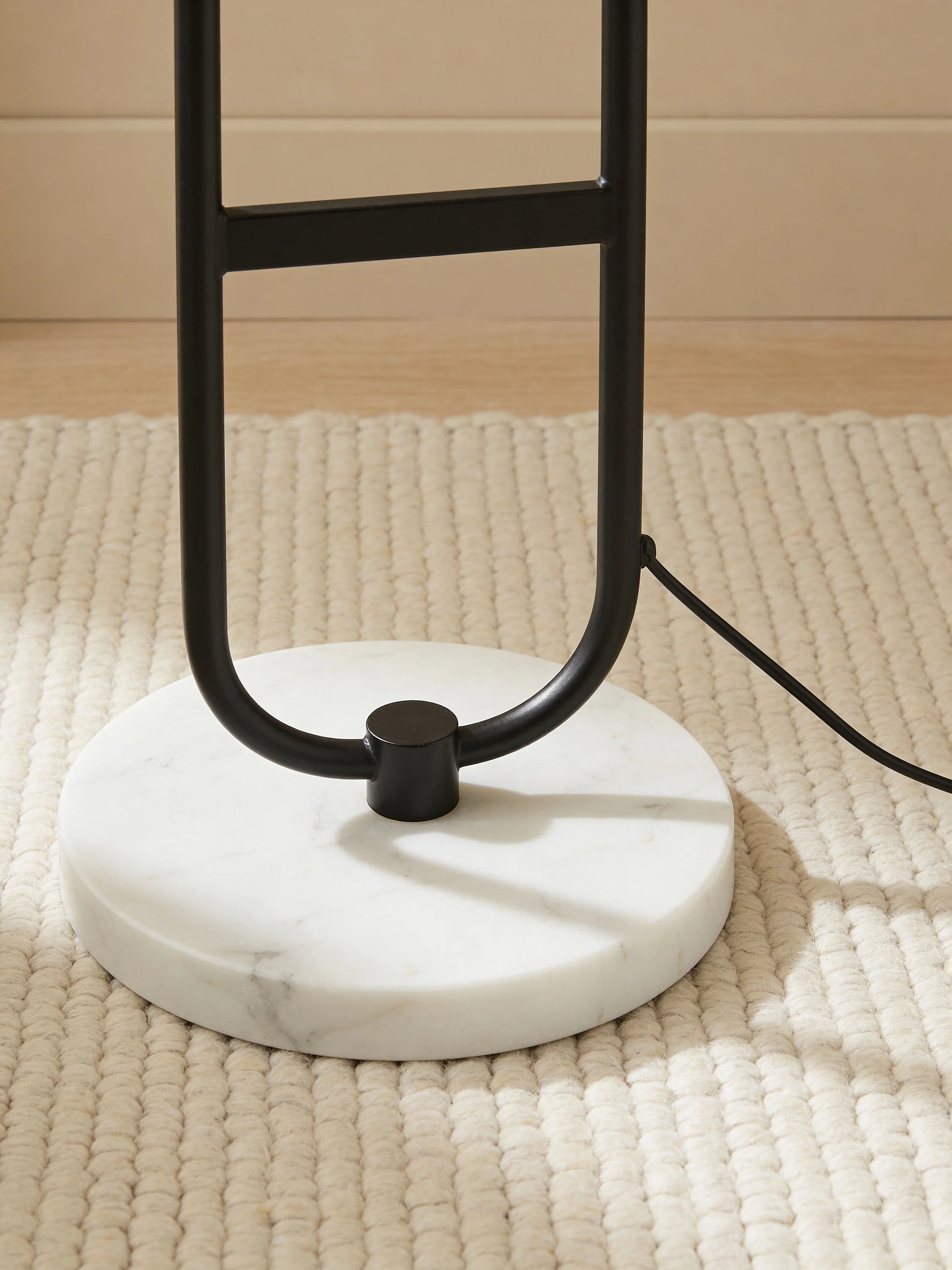 Giovanni 2-in-1 Black Floor Lamp with Side Table