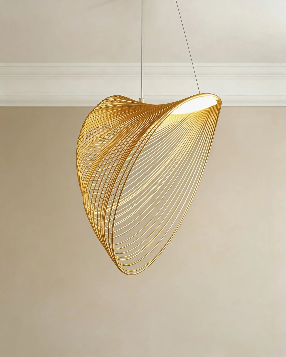 Gold Japandi loop pendant light
