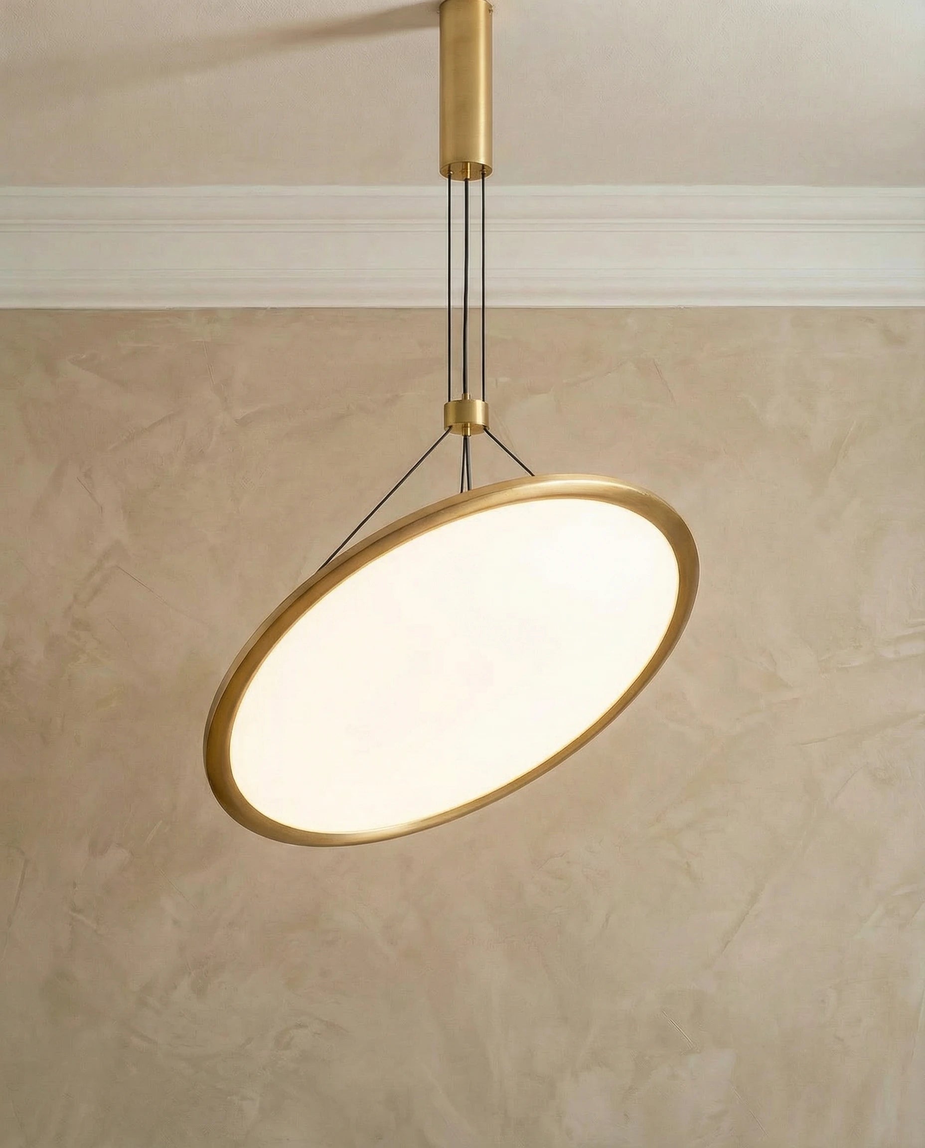 Gold Minimalist Disc Pendant Lamp Adjustable