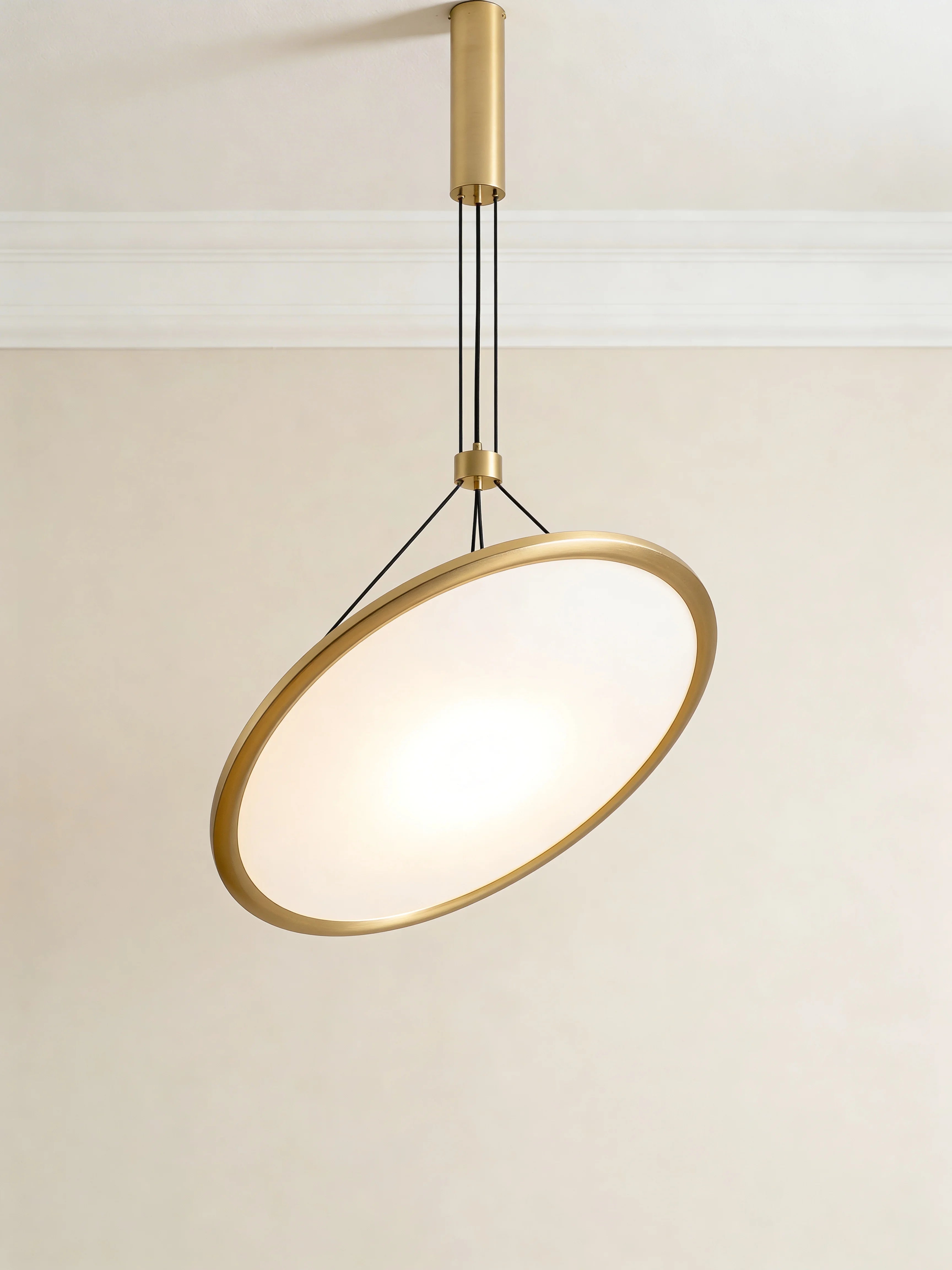 Gold Minimalist Disc Pendant Lamp Adjustable
