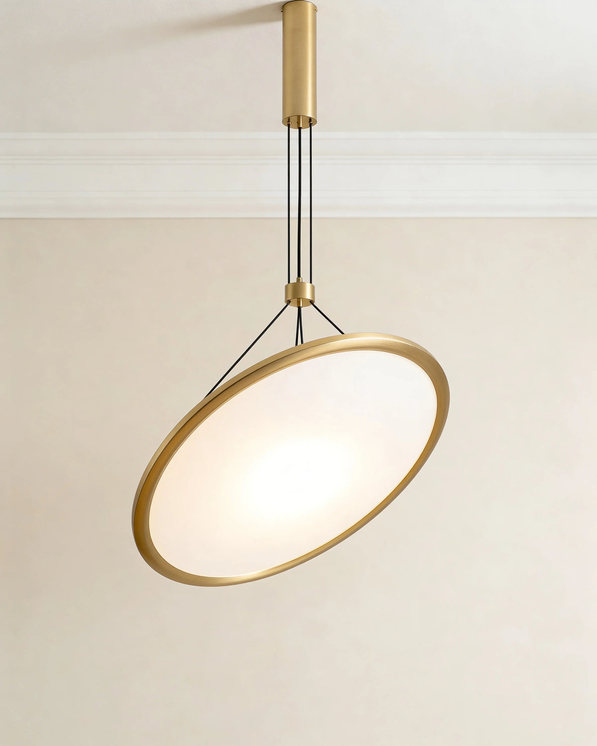 Gold minimalist disc pendant light