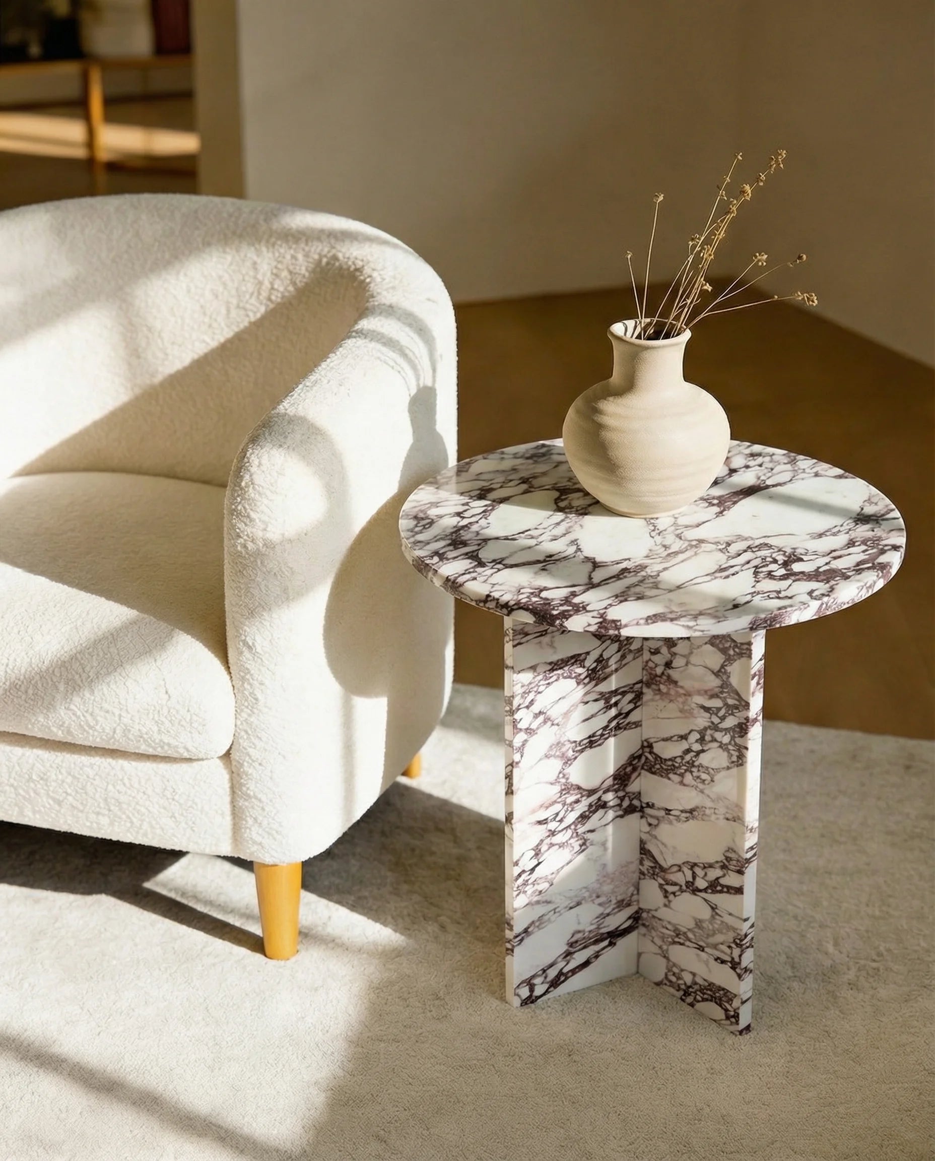 Grace Calacatta Marble Accent Table Round