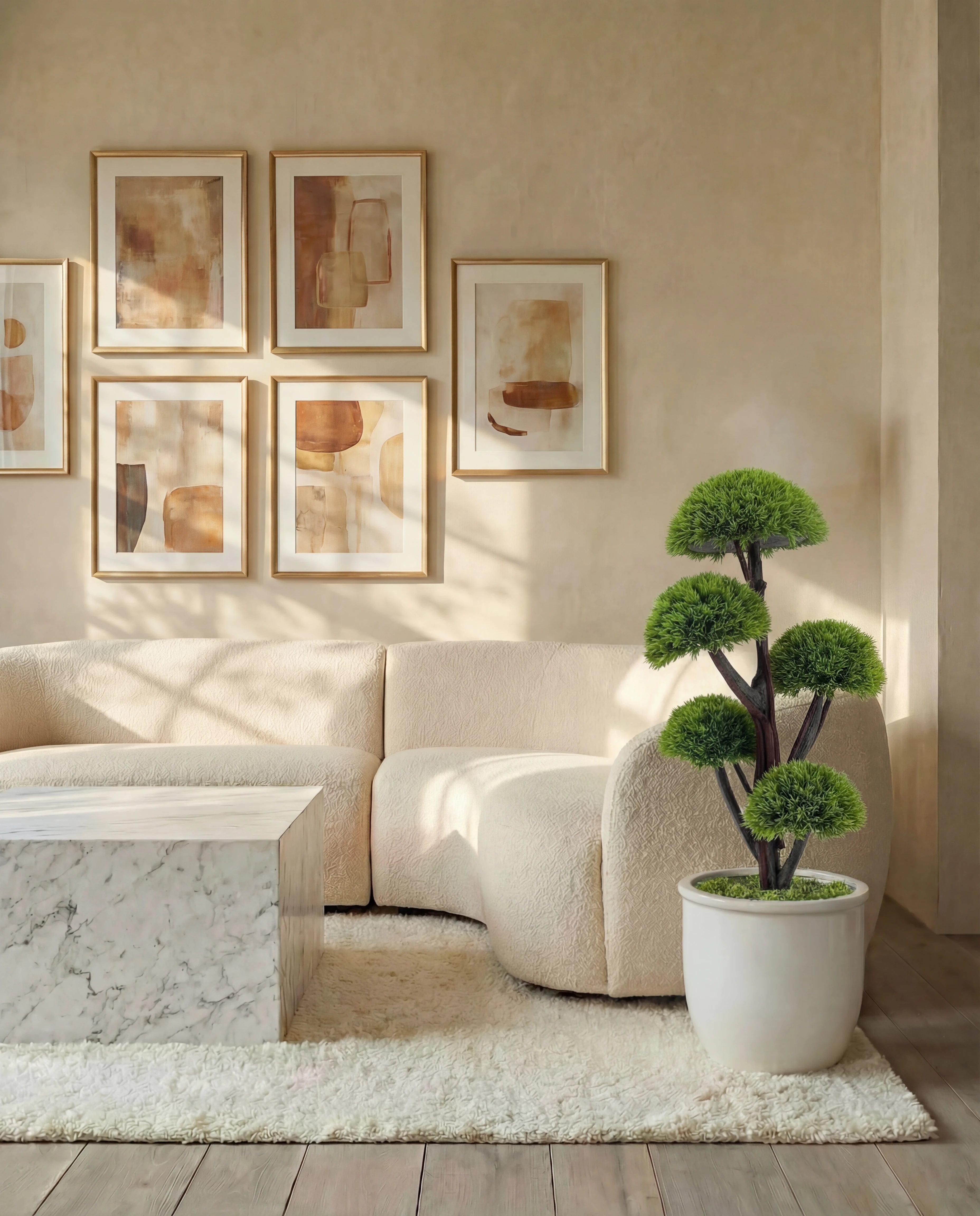 Half Moon Grass Boxwood Topiary Bonsai Artificial Tree