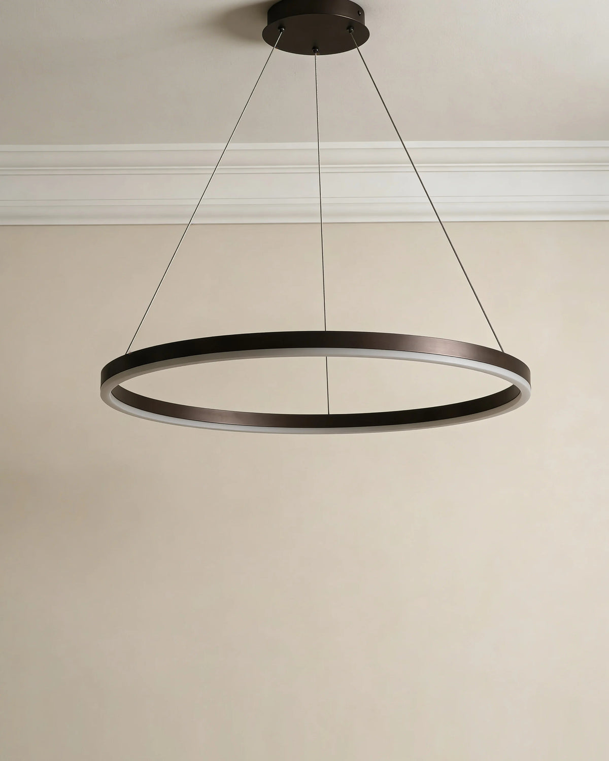 Ring pendant light over a Dubai dining table