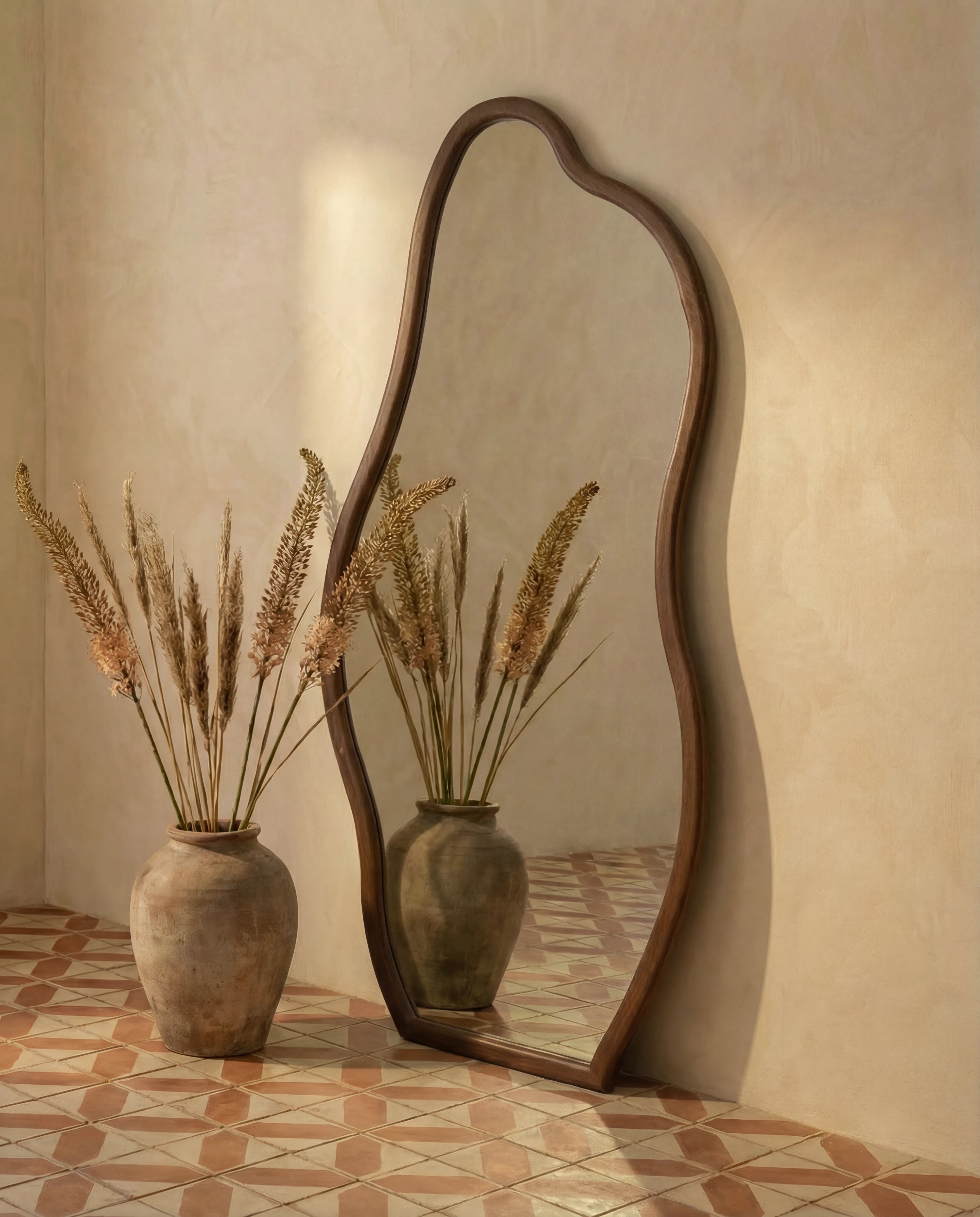 Hazel Dark Brown Wavy Irregular Dressing Mirror