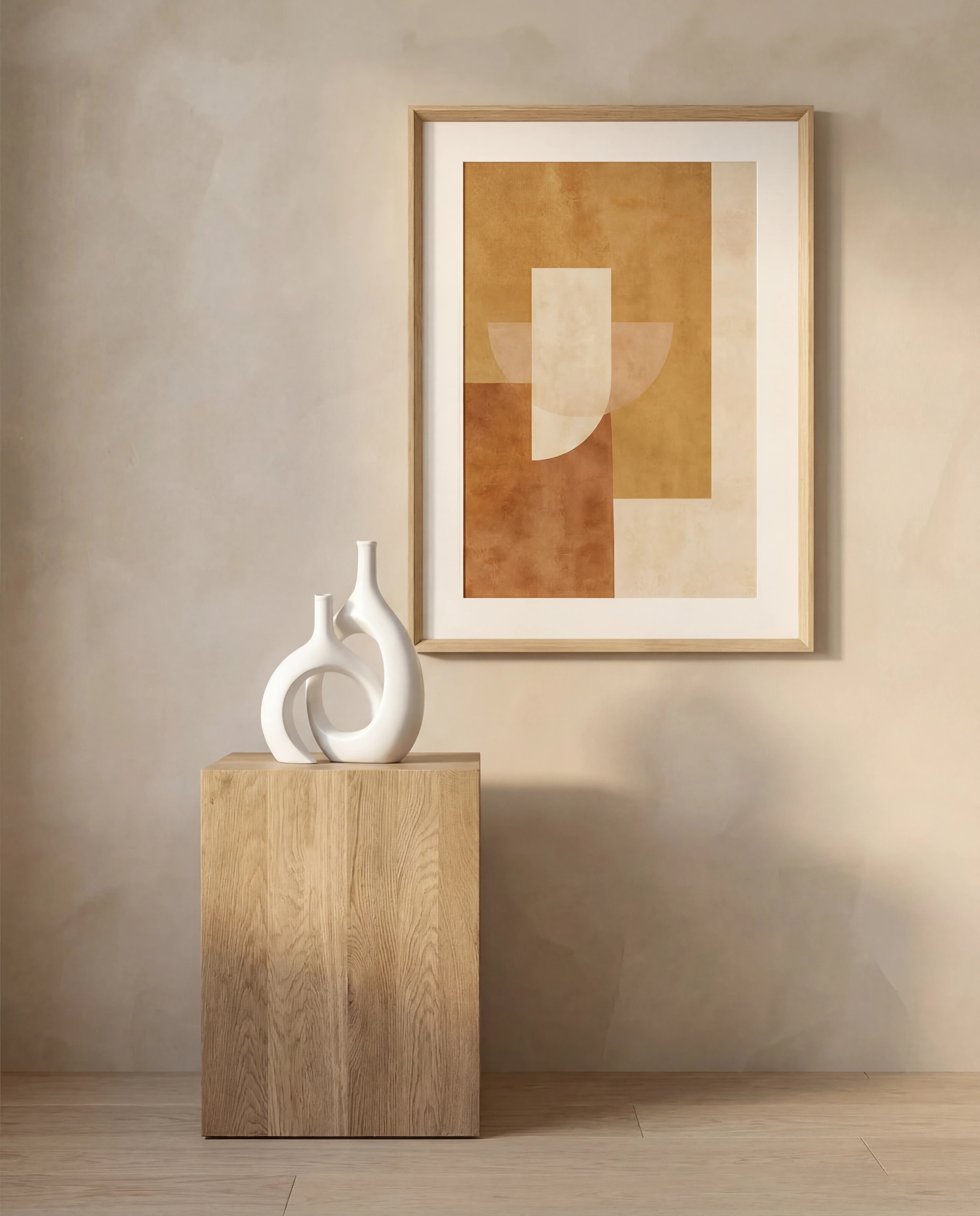Hollow Snuggle White Ceramic 2 in 1 Vase Set