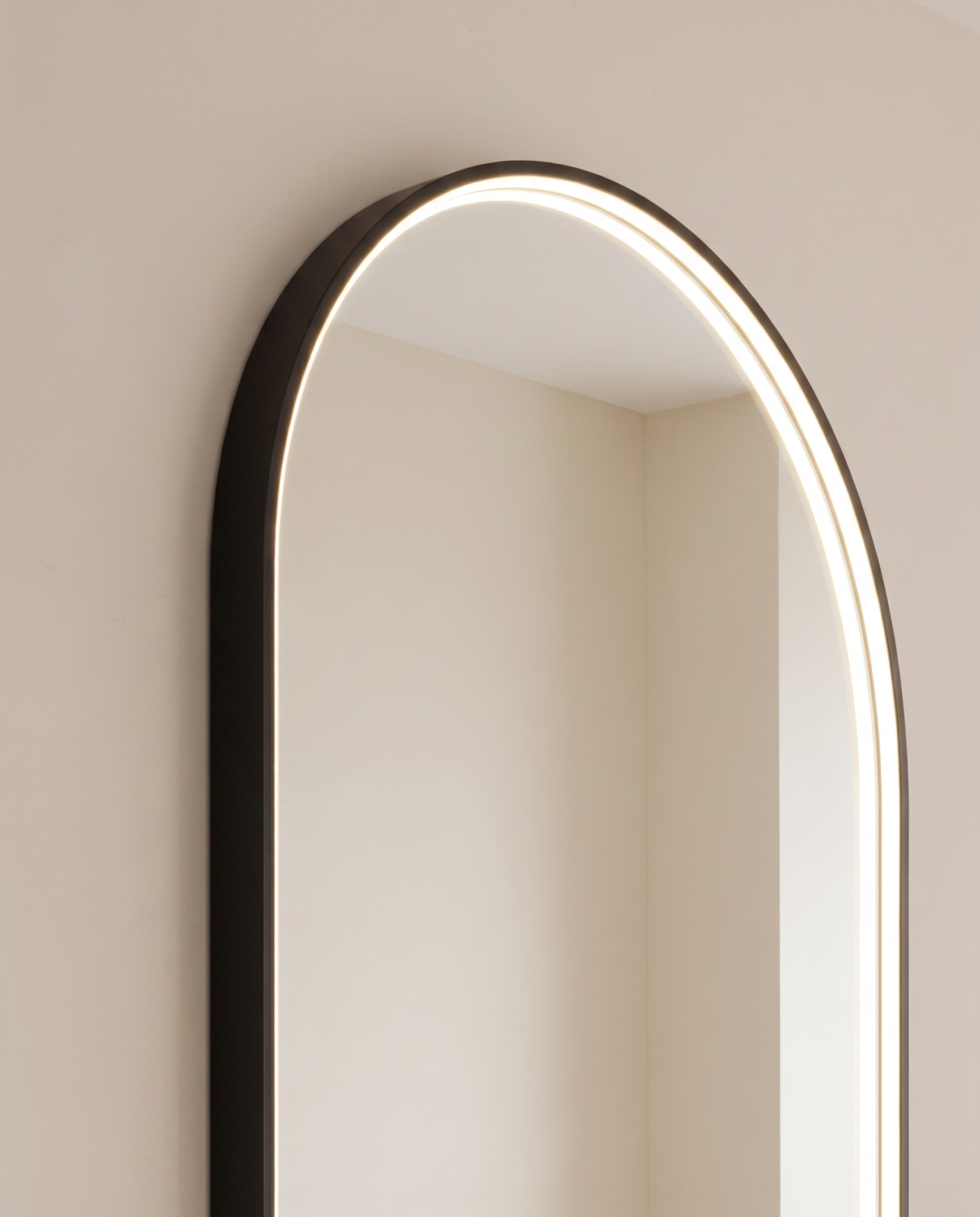 Iris Black Inner Frame LED Arch Vanity Wall Mirror