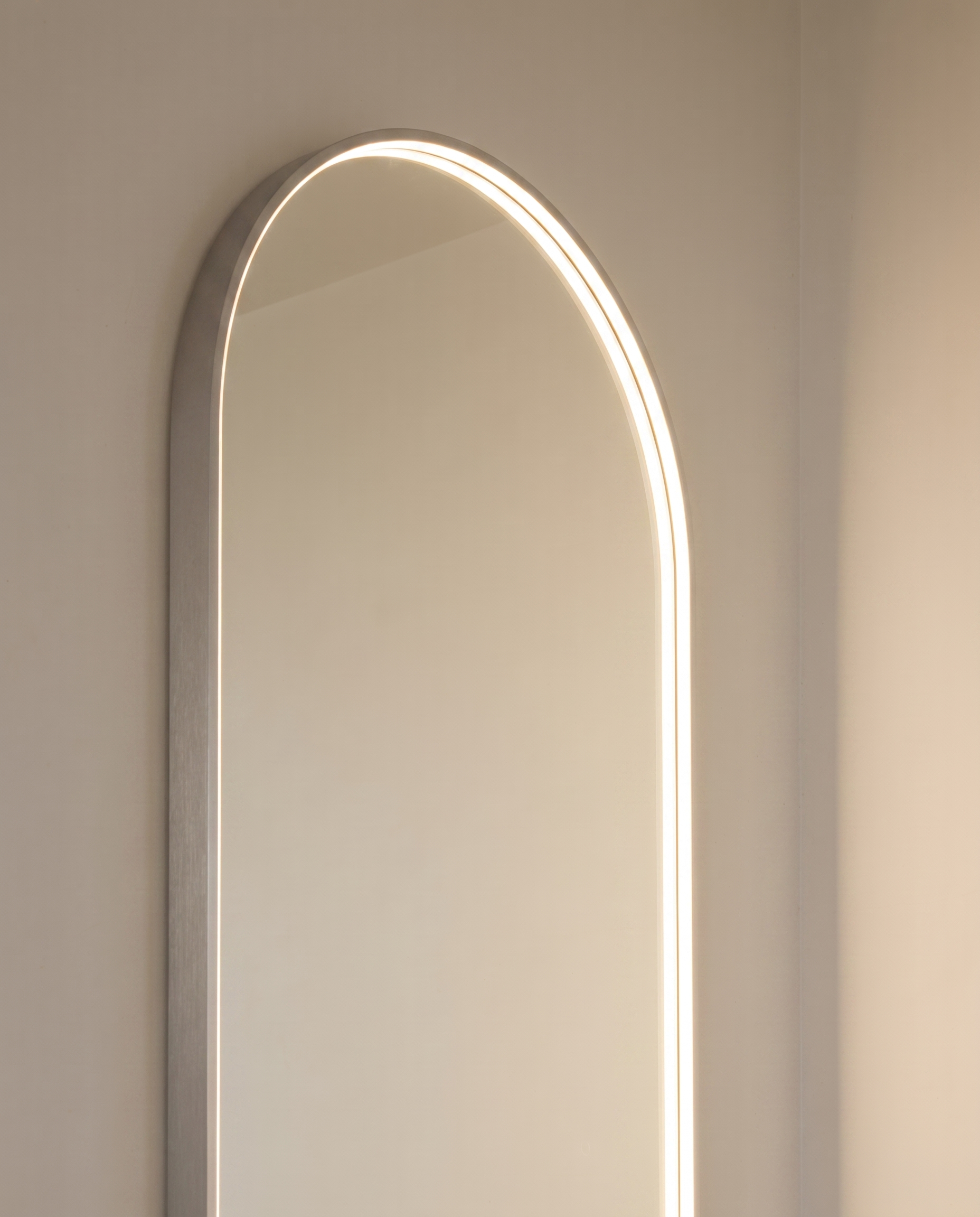 Iris Silver Inner Frame LED Arch Mirror