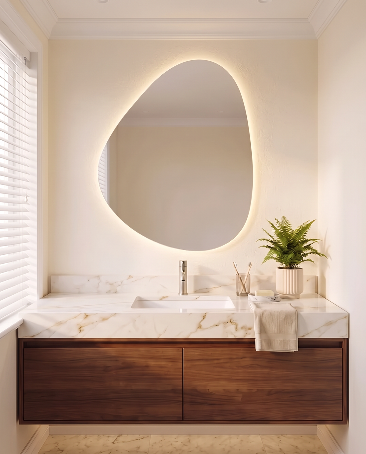 Isla Backlit Pebble Wall Mirror