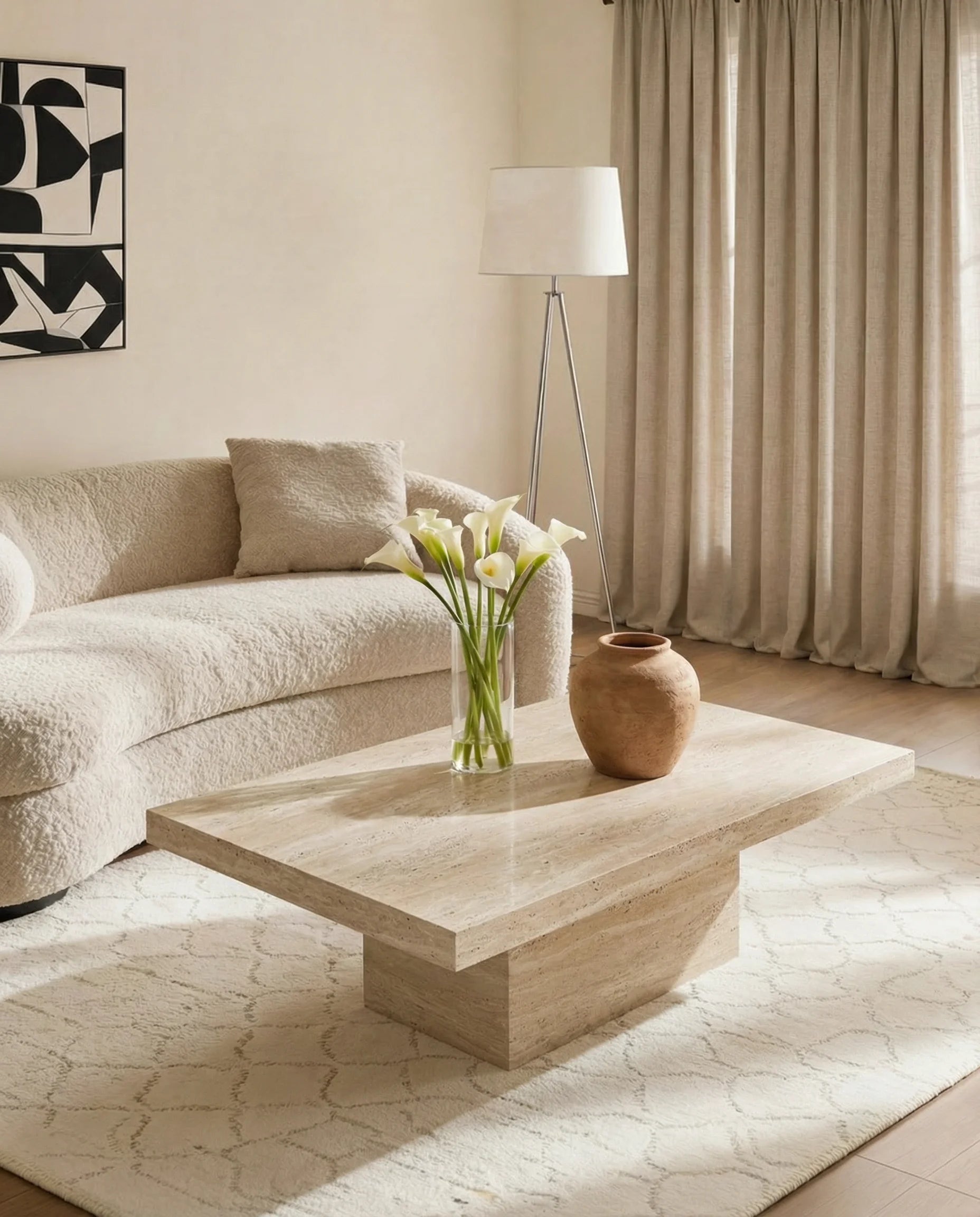 Italian Travertine Coffee Table