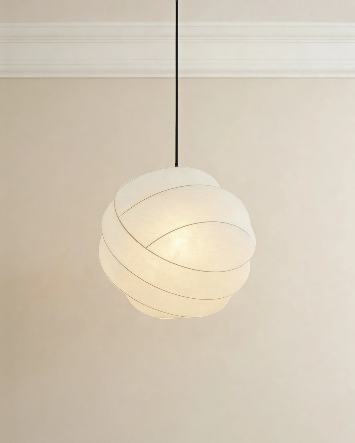 Japanese silk pendant light