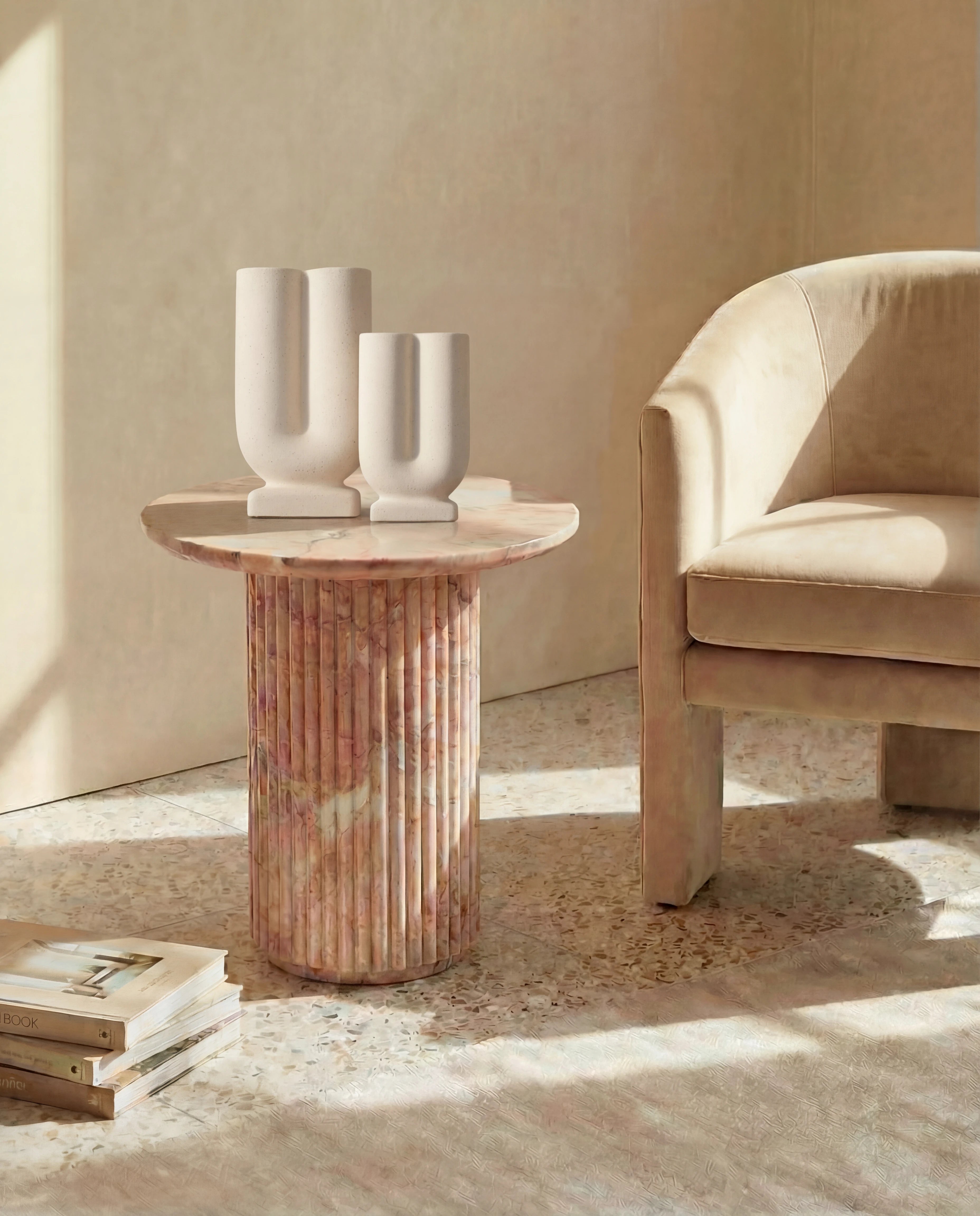 Kora White U-Shaped Ceramic Vase