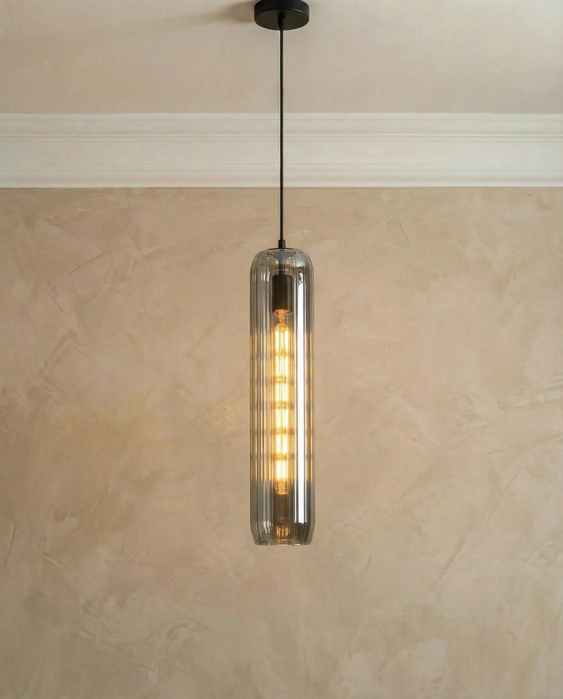 Lavish Glass & Copper Pendant Lamp for Hallways