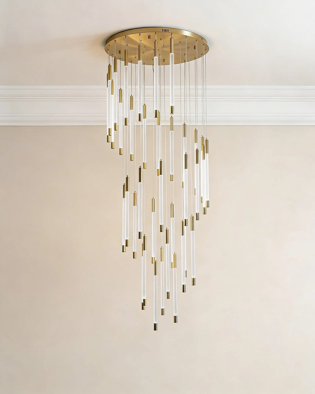 Gold ceiling light in a Dubai entryway