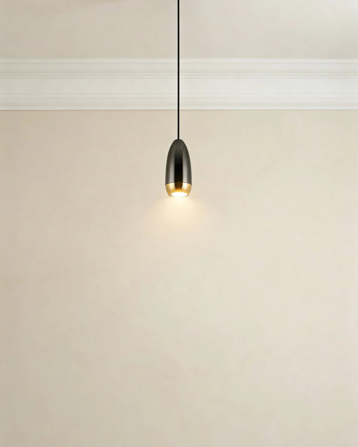 Chrome LED hanging pendant light