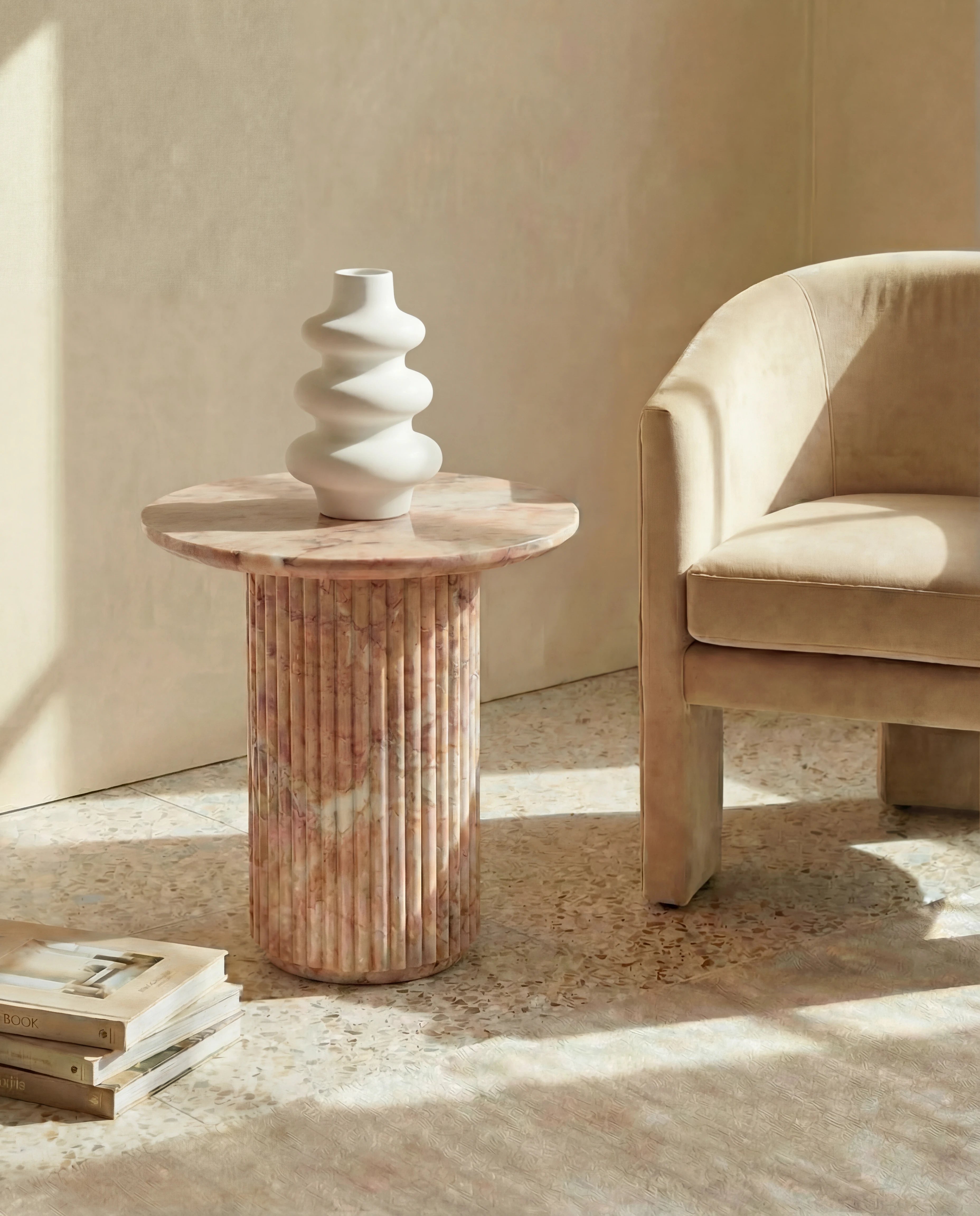 Lily White Wavy Ceramic Vase