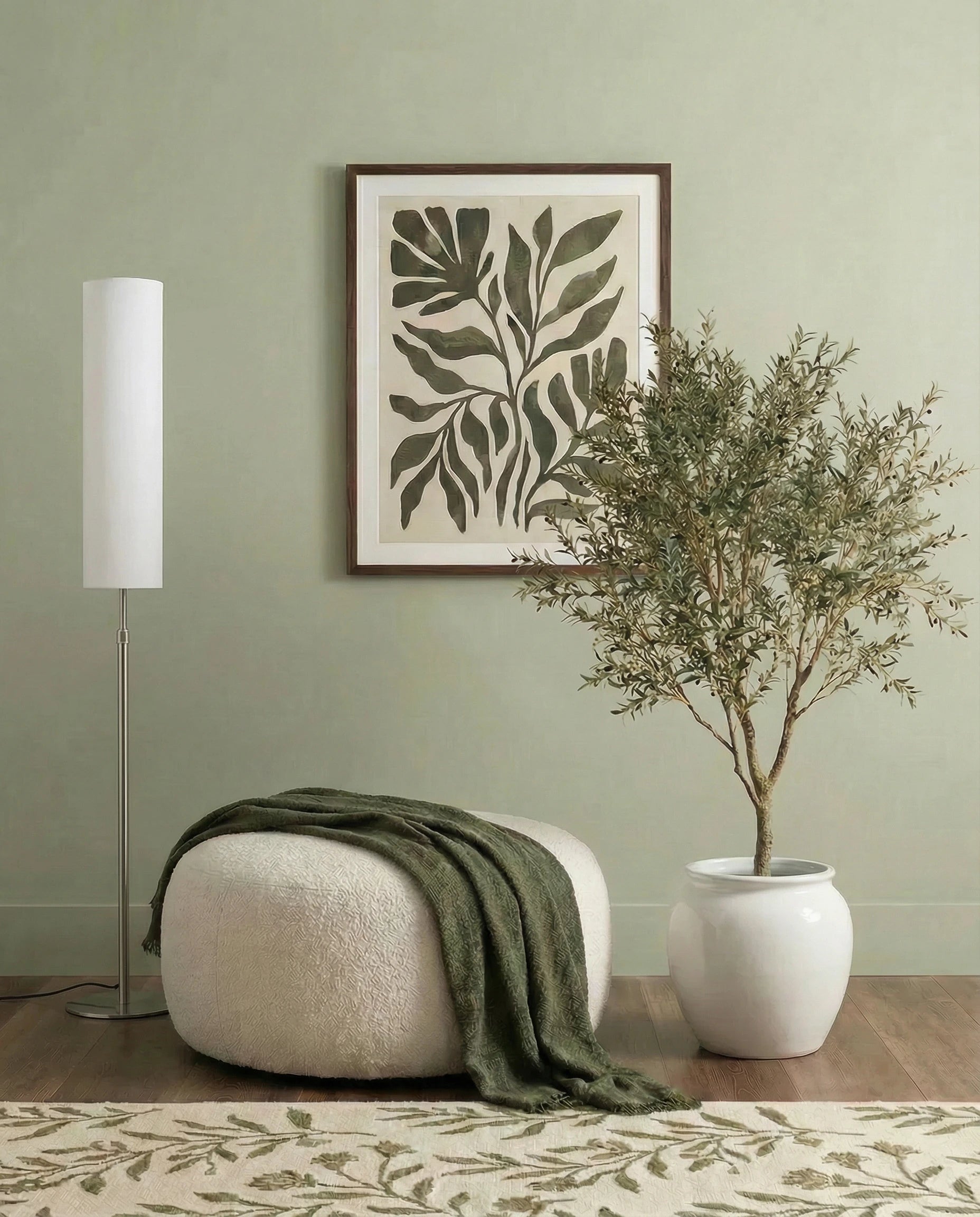 Japandi Cylindrical Floor Lamp