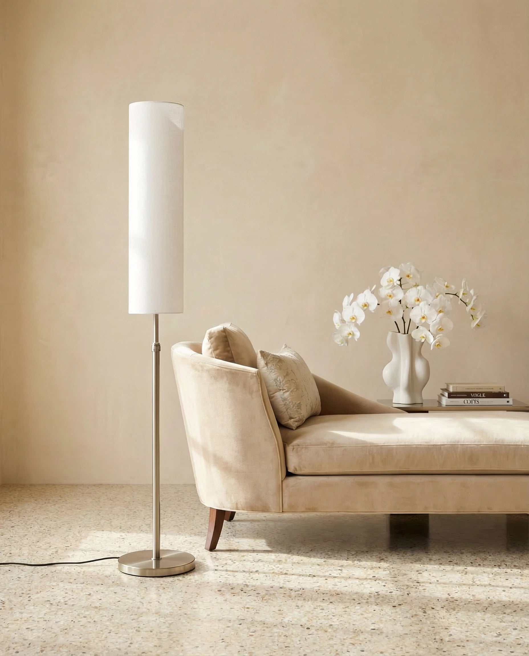 Japandi Cylindrical Floor Lamp