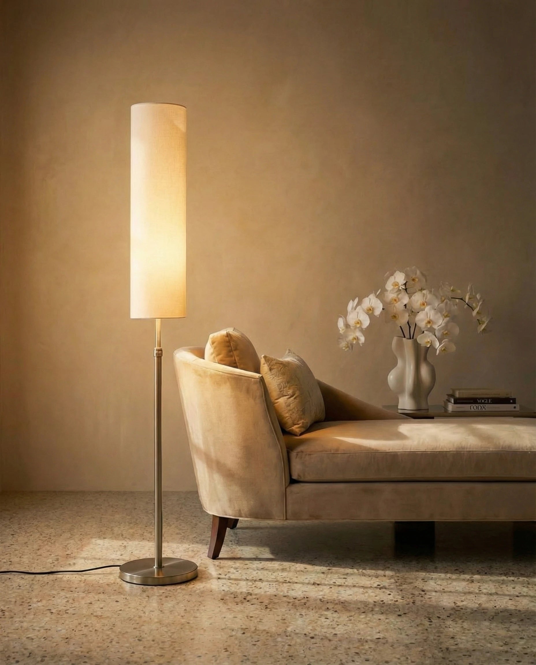 Japandi Cylindrical Floor Lamp