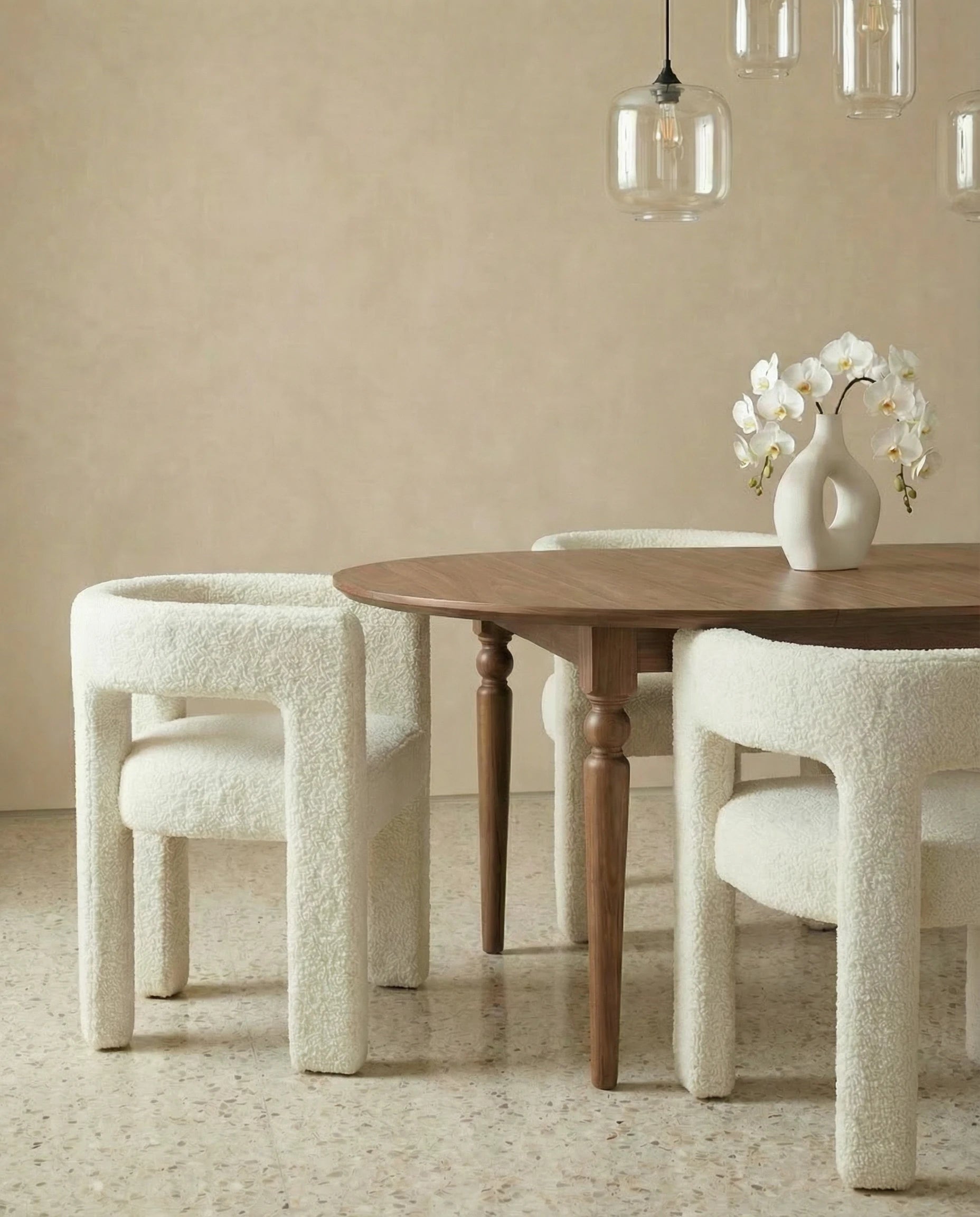 Liza Ivory Boucle Accent Chair