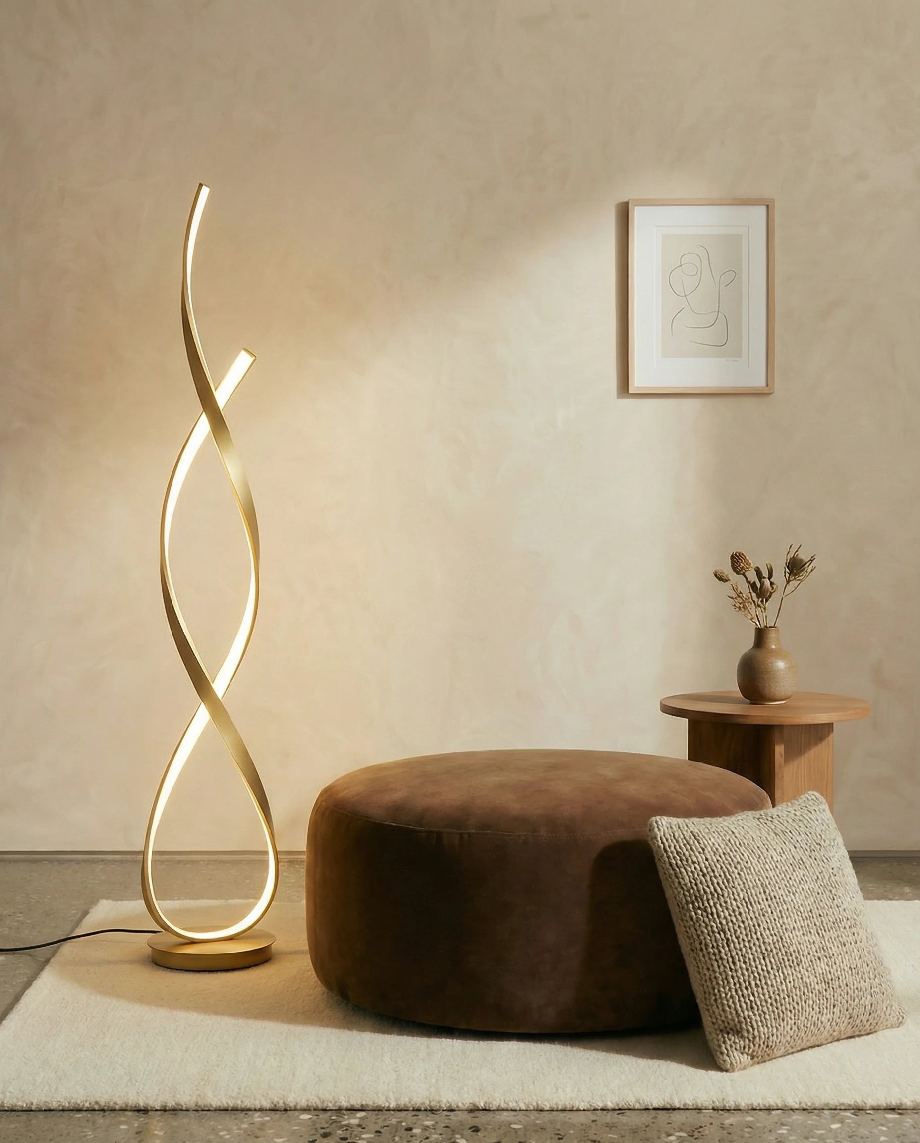 Luca Black Spiral Aesthetic Floor Lamp