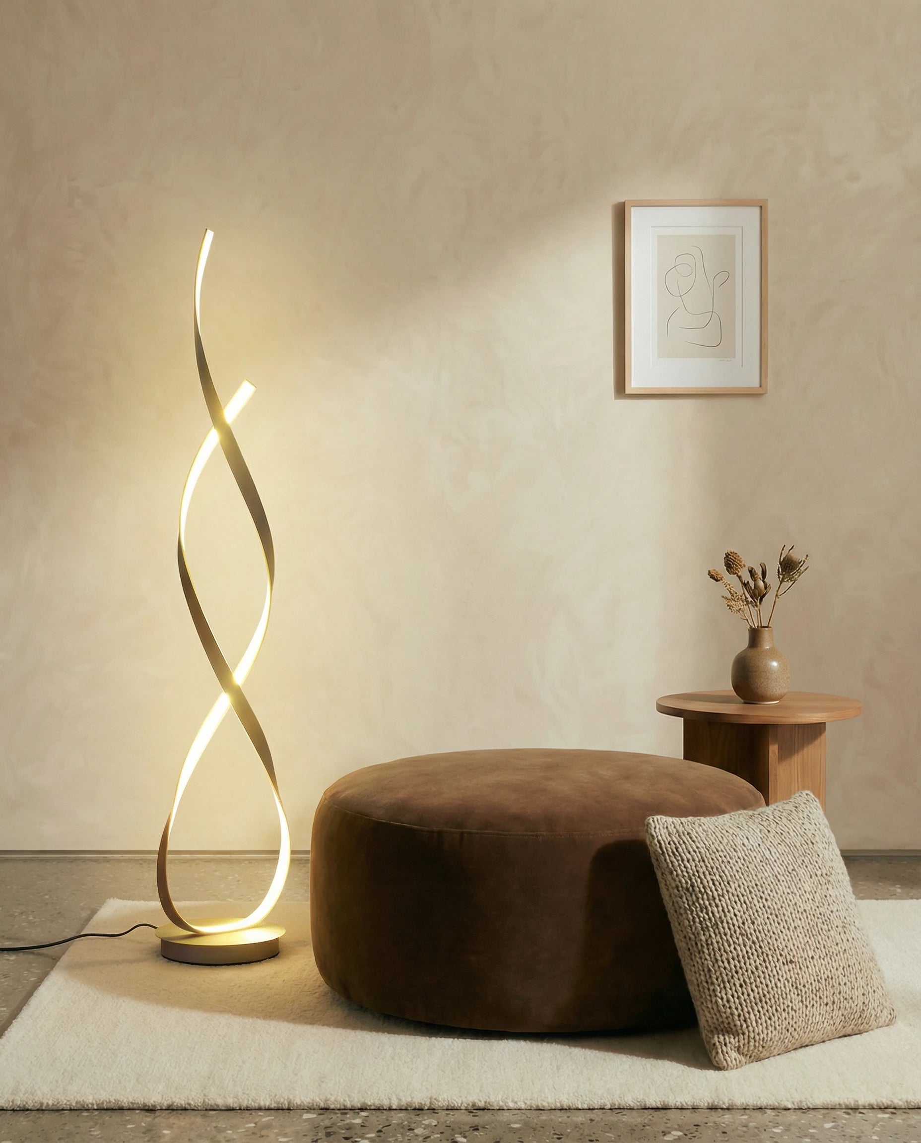 Luca Gold Spiral Aesthetic Floor Lamp